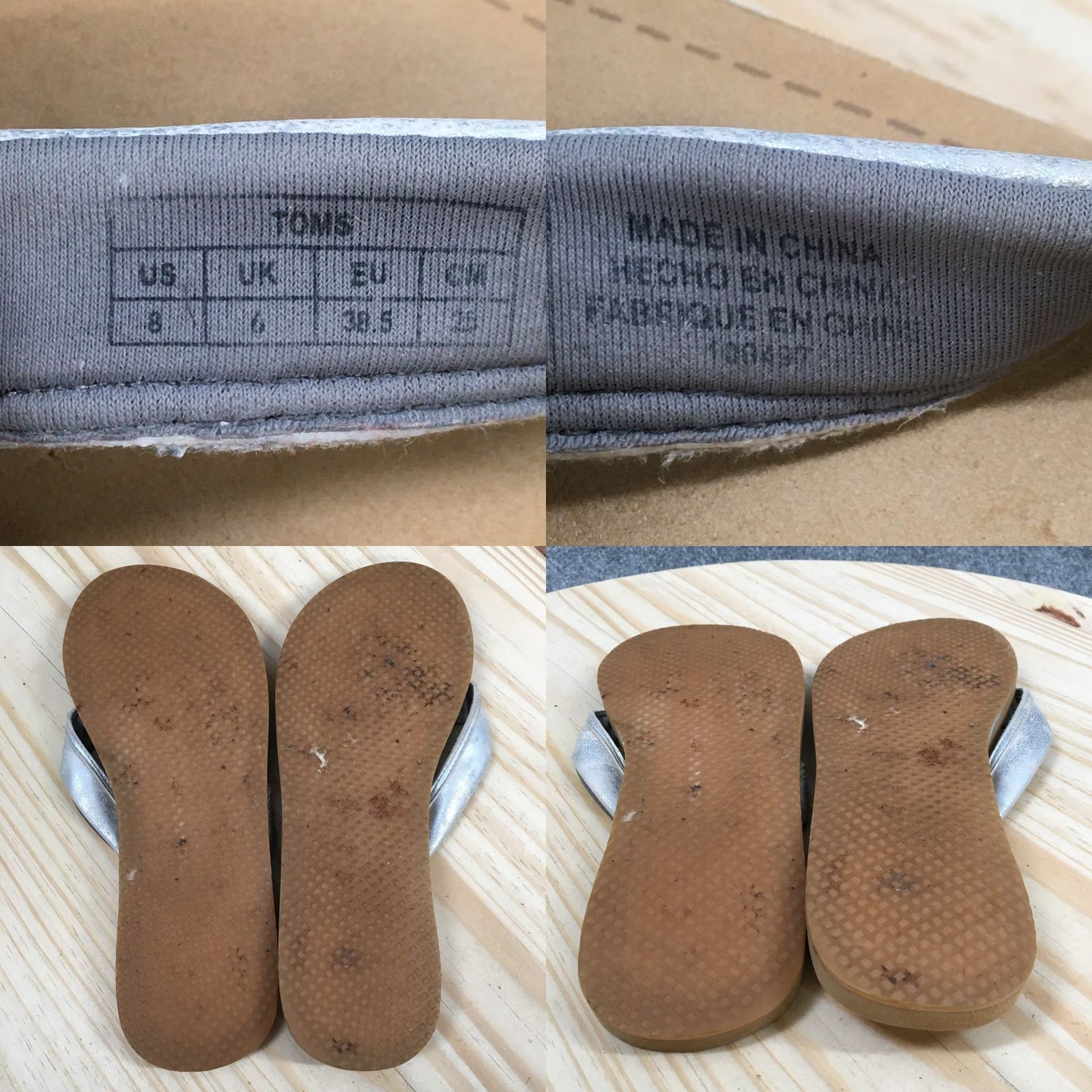 Toms TOMS Sandals Womens 8 Flip Flop Silver Toe-Post Comfort Casual Flat Shoes Size M / US 6-8 / IT 42-44 - 9 Thumbnail