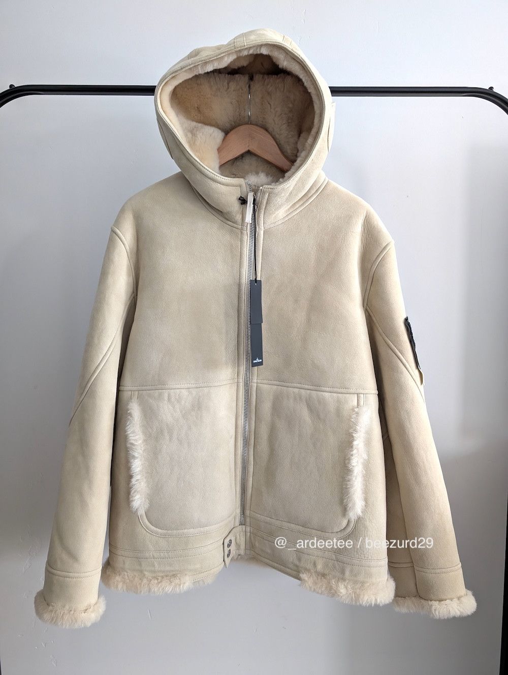 Stone Island $6K FULL SHEARLING SUEDE SHEEPSKIN LEATHER HOODED JACKET Size US L / EU 52-54 / 3 - 1 Thumbnail
