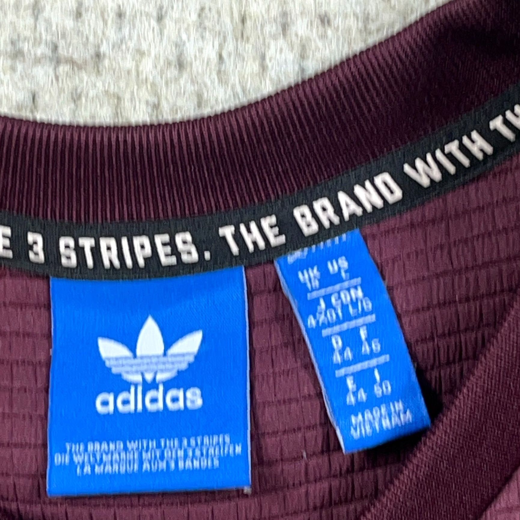 Adidas Adidas Sweatshirt Women L Maroon Crewneck 3 Striped Waffle Knit Burgandy Logo Solid Long Sleeve Pullover All Seasons Casual Activewear Modern Sports Size L / US 10 / IT 46 - 3 Thumbnail