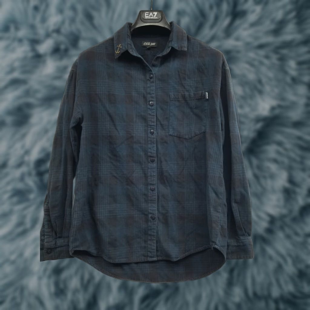 Vintage Dark Seas Men's Long Sleeve Button-Down Plaid Flannel Shirt Blue Small Size US S / EU 44-46 / 1 - 1 Thumbnail