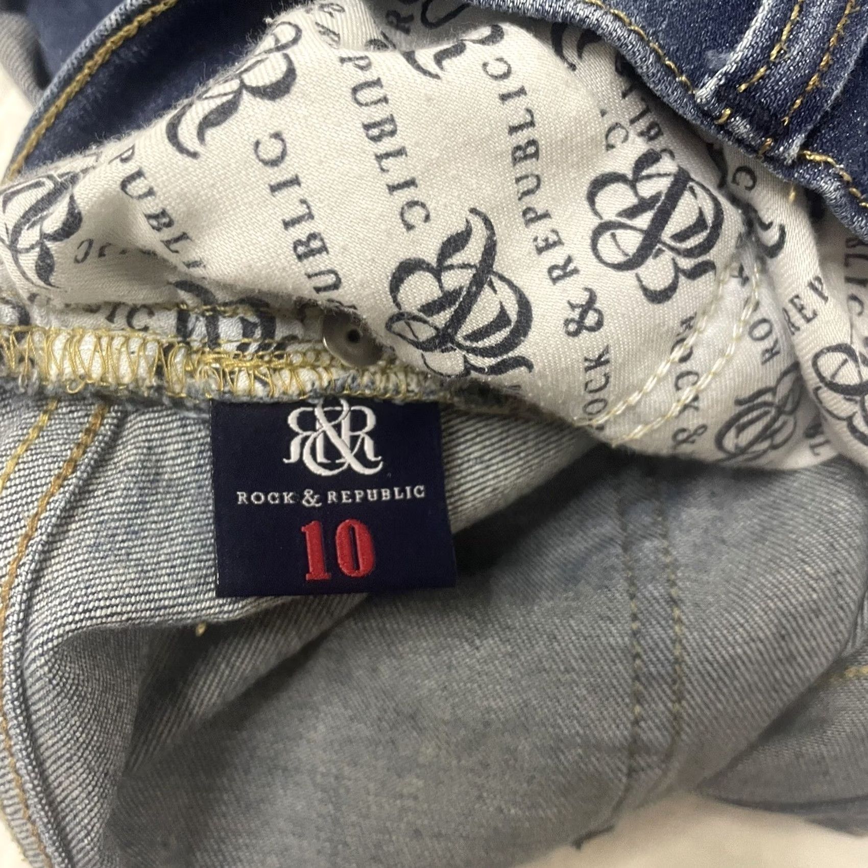 Vintage Rock & Republic Bumpershoot Cut Off Distressed Jean Shorts Low Rise Womens Sz 10 Casual Denim 5-Pocket Stretch Blue Womens Pre-owned Size 27" / US 4 / IT 40 - 7 Thumbnail
