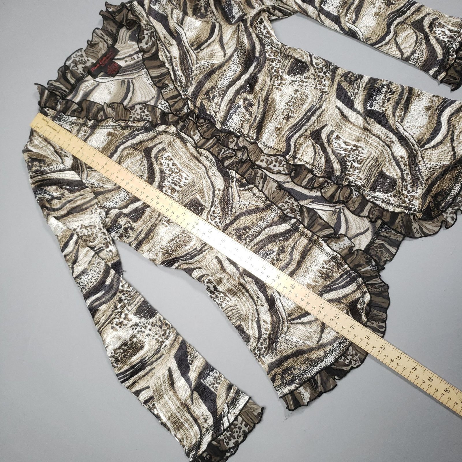 Pleats Please Issey Miyake × Vintage Pleats Collection Sz M Top Blouse Marble Artsy Art Abstract Size M / US 6-8 / IT 42-44 - 14 Thumbnail