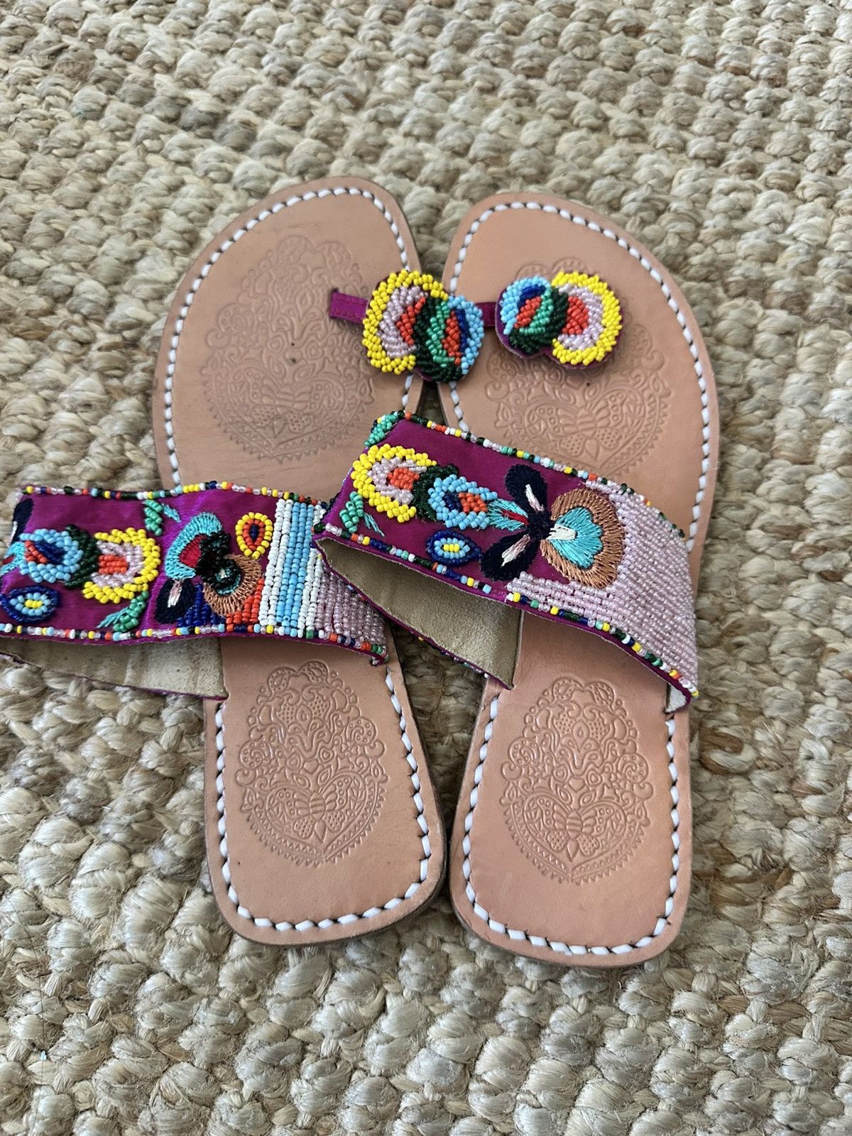 Other BLUE PLATE COLORFUL BEADED FLAT SANDALS SIZE 7 Size US 7 / IT 37 - 4 Thumbnail