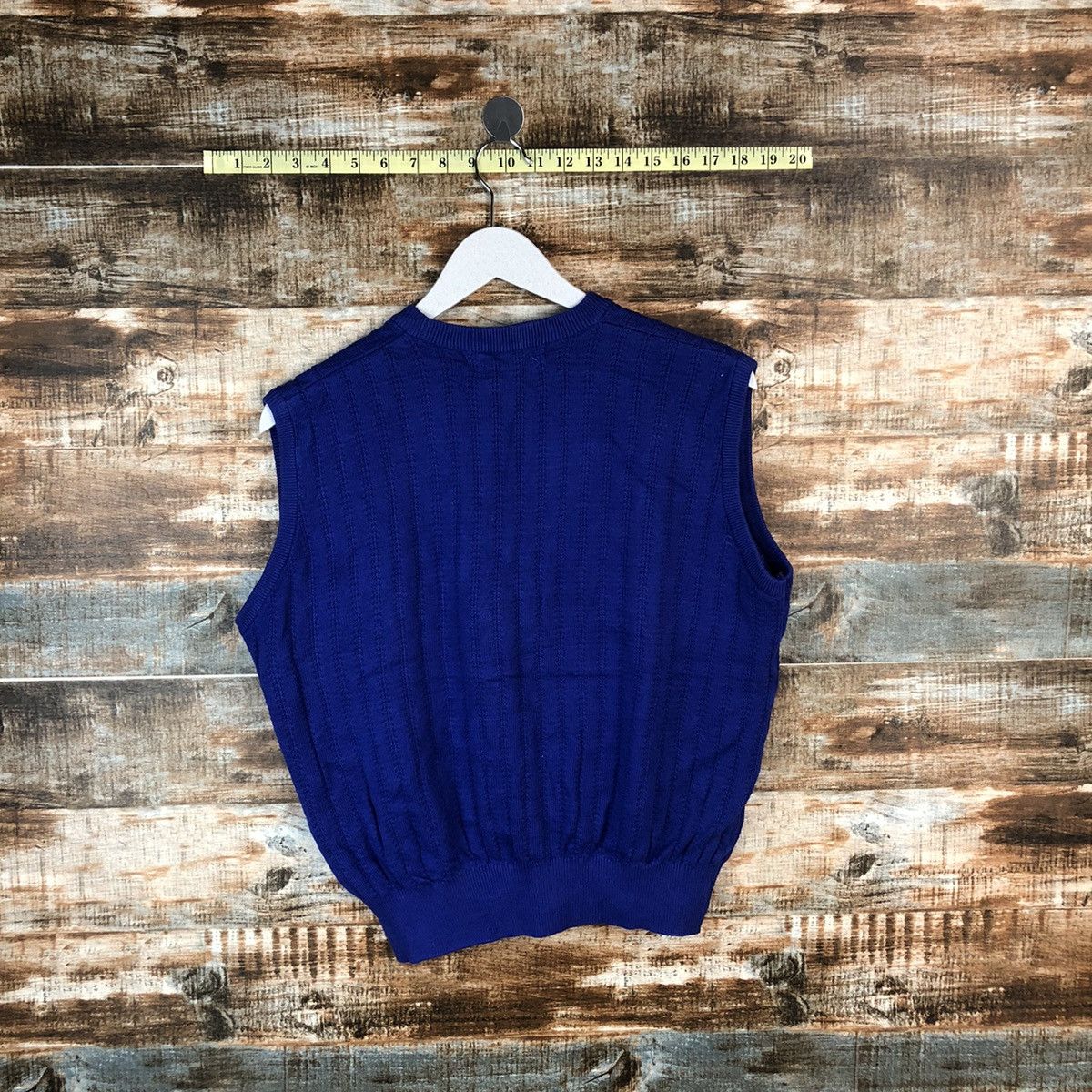 Japanese Brand × Vintage Hey Demanm Blue Vest Knitwear #A1364 Size M / US 6-8 / IT 42-44 - 14 Thumbnail