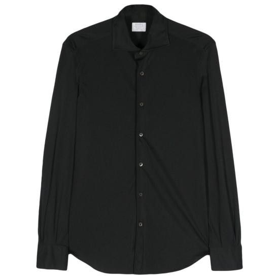 Mazzarelli MAZZARELLI Men Long Tops GOLF CAMICIA NERO BLACK Size US M / EU 48-50 / 2 - 1 Thumbnail
