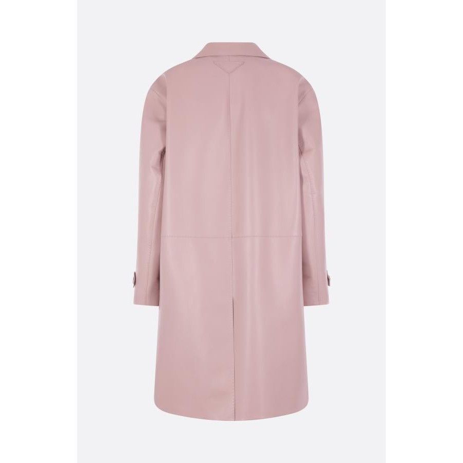Prada PRADA Pink Leather Single-Breasted Coat New & Authentic (Wom Size S / US 4 / IT 40 - 2 Thumbnail