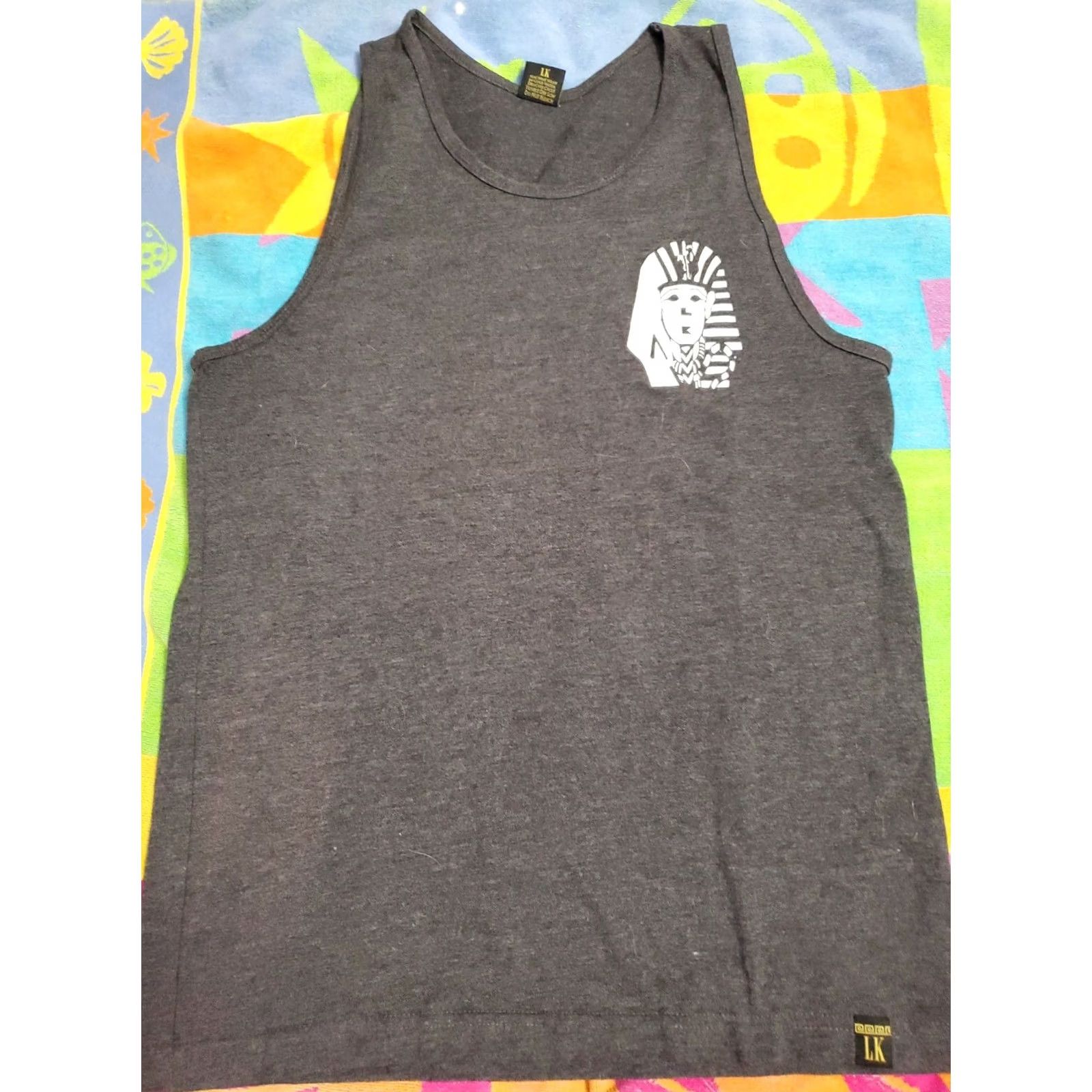 Last Kings VINTAGE Last Kings Tank Top Shirt Heathered Gray SZ M Made in the USA Men USA Graphic King Tut Tank Top Shirt Medium Gray Mens Size US M / EU 48-50 / 2 - 3 Thumbnail