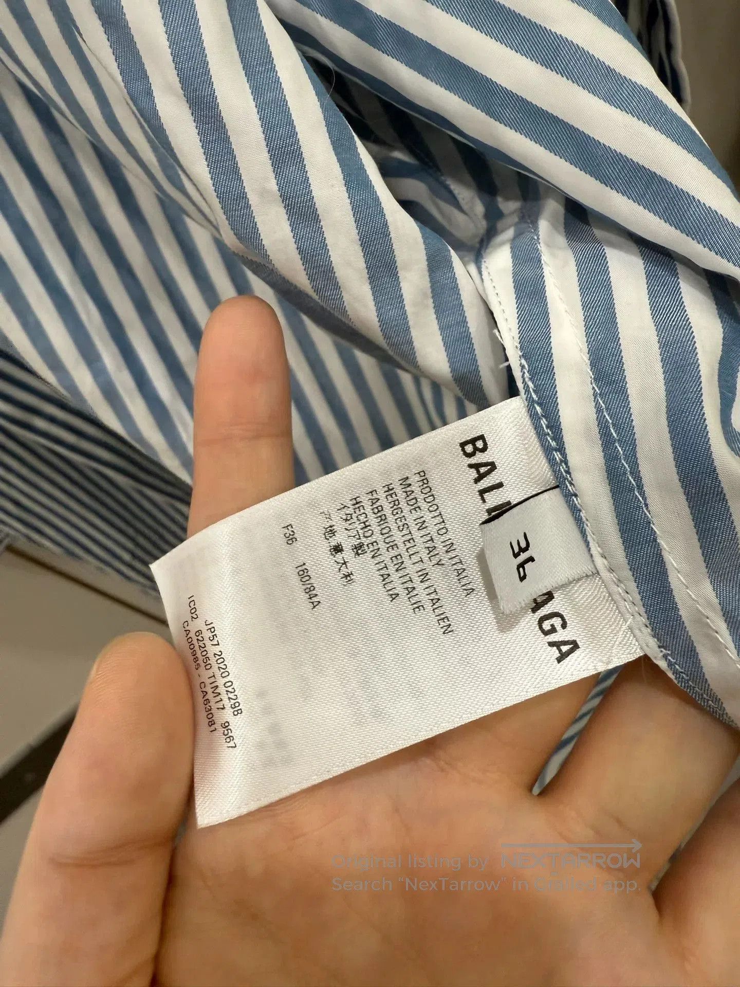 Balenciaga Balenciaga Striped Logo Back Shirt. Size XS / US 0-2 / IT 36-38 - 3 Thumbnail