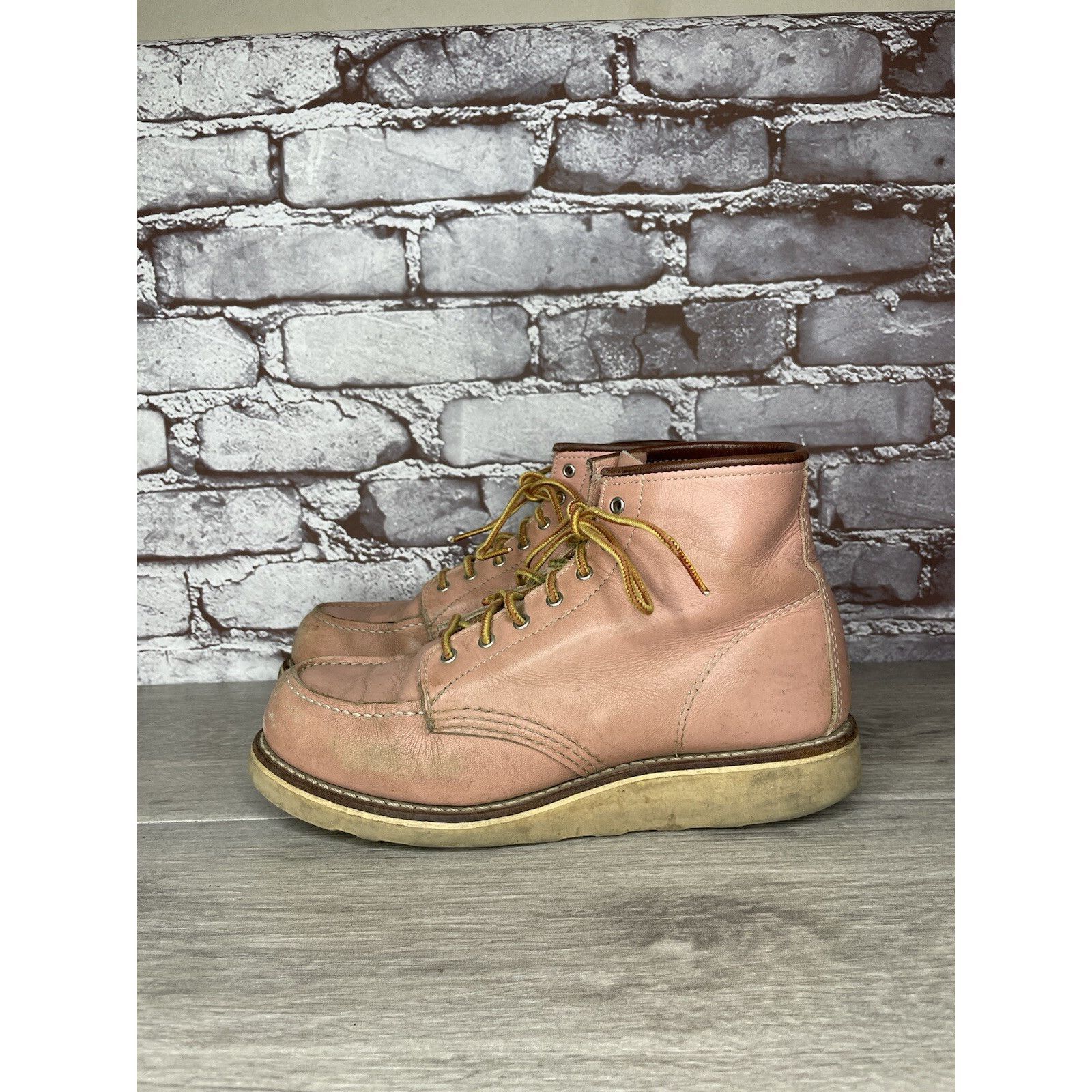 Red Wing Red Wing 3387 Rose Pink Leather Lace Up Work Boots Women's S Size US 8.5 / IT 38.5 - 20 Thumbnail