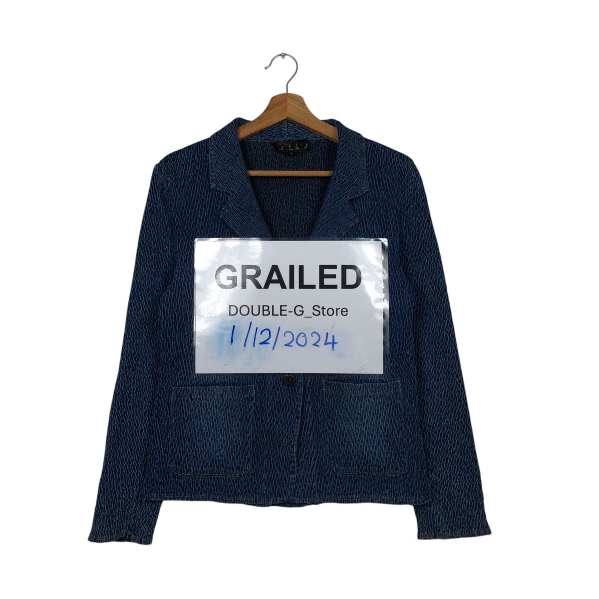 Japanese Brand 📌Pleated Cropped Biker Jacket Marie Usa Blue Indigo Size US M / EU 48-50 / 2 - 1 Thumbnail