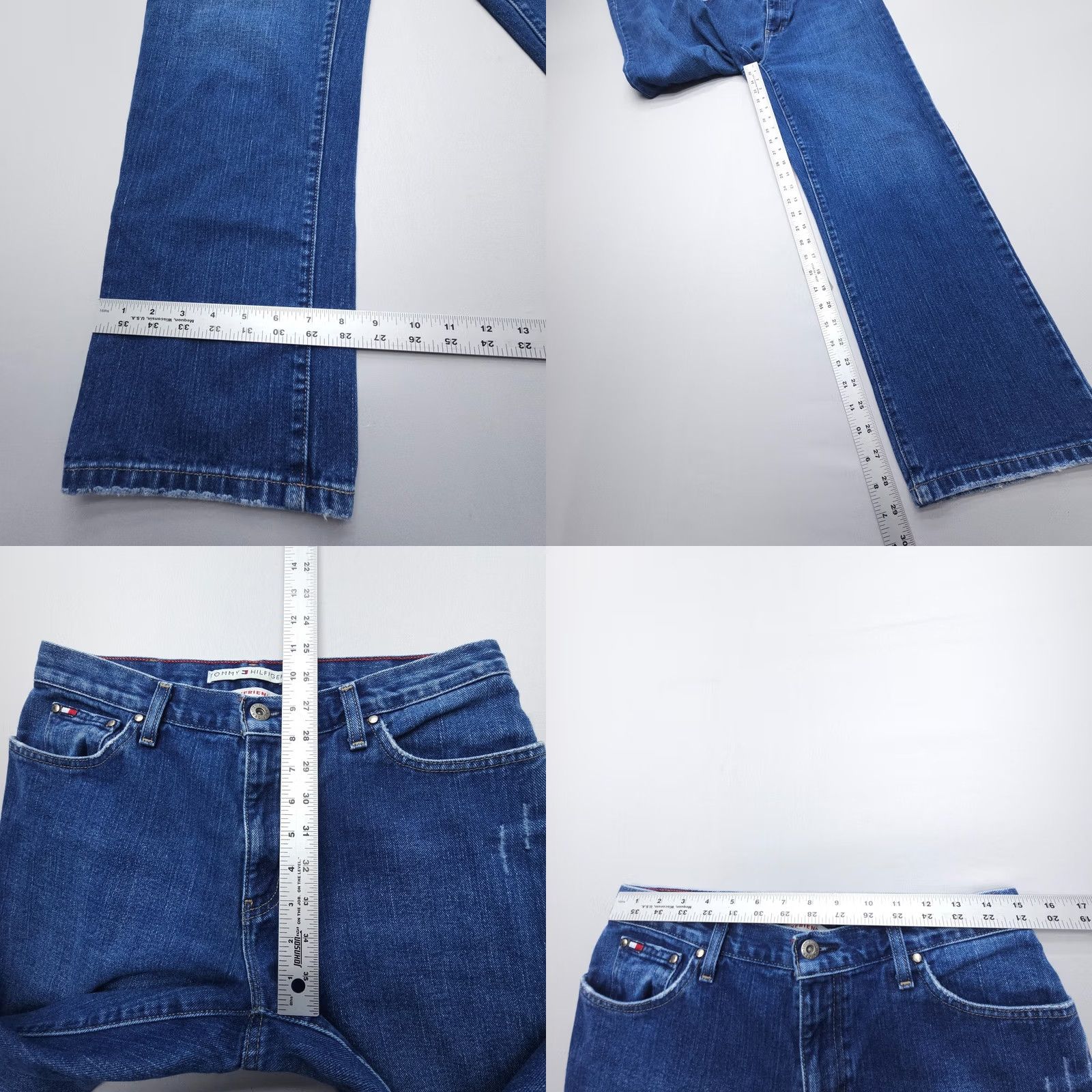 Tommy Hilfiger VINTAGE Tommy Hilfiger Boyfriend Jeans Womens 6 Mid Rise Dark Wash 2000's Y2K 90s Size 28" / US 6 / IT 42 - 8 Thumbnail