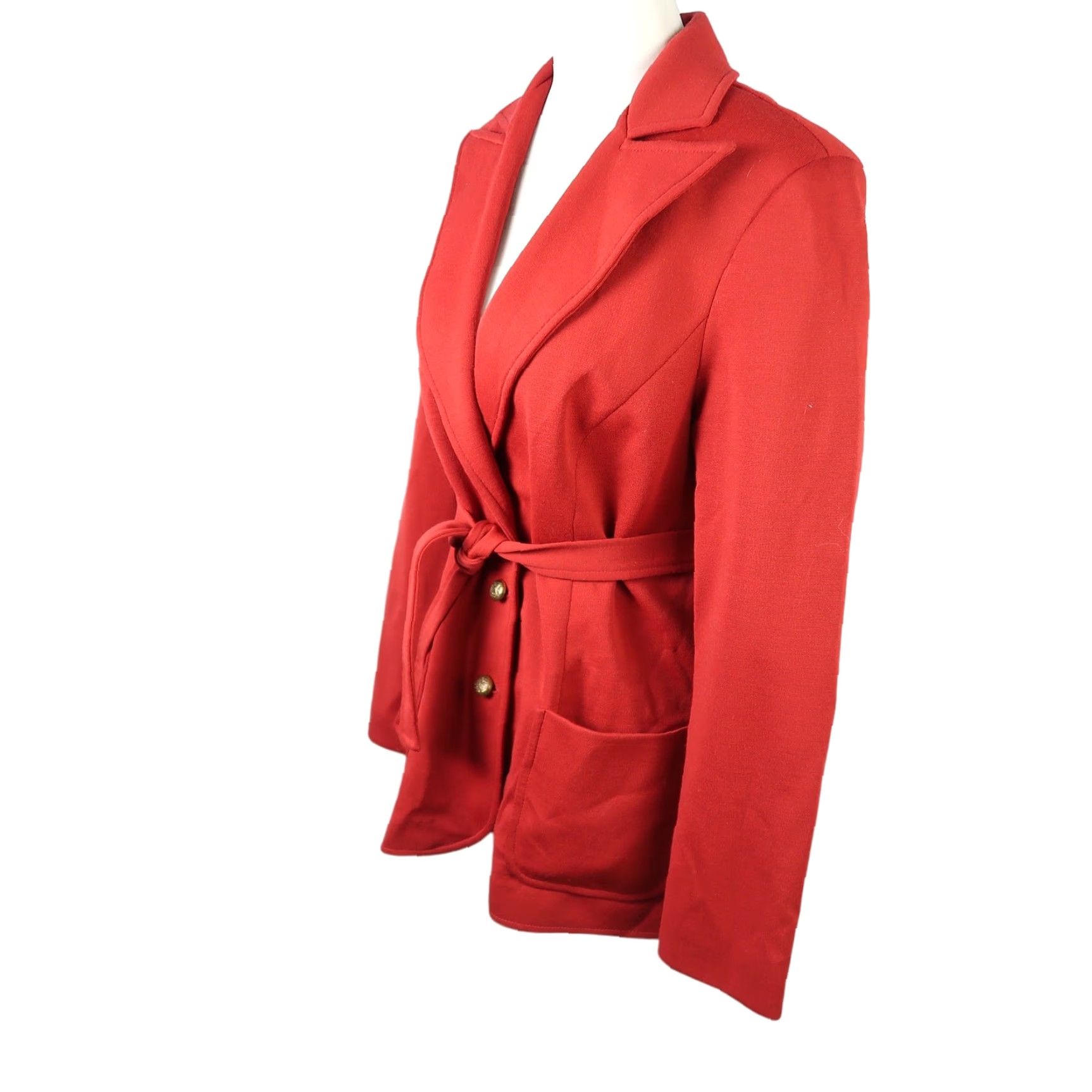 Vintage VINTAGE Alex Colman Blazer Jacket M Ru st Red Belted Button Front Women's 70s Slim Fit Workwear Casual Size M / US 6-8 / IT 42-44 - 3 Thumbnail