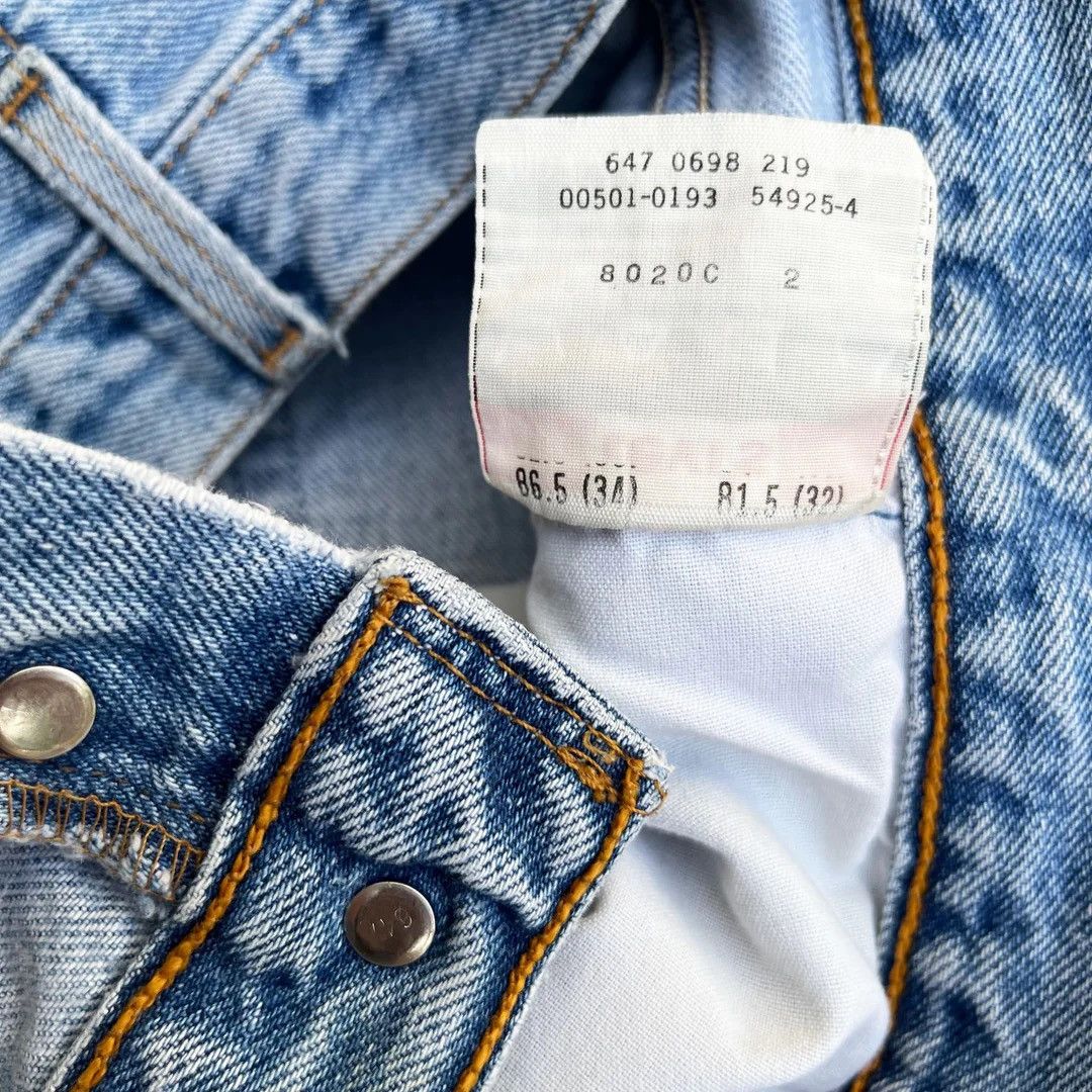 Levi's × Vintage Levi’s 501 1993 90s Vintage Blue Denim W32 L30 Jeans Pants Size US 32 / EU 48 - 6 Thumbnail