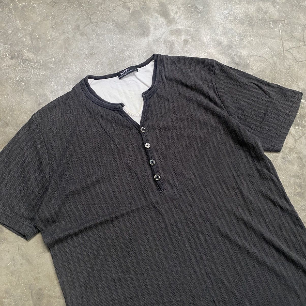 If Six Was Nine 2000s Miltex Vkei Style Double Layer Half Button T-Shirt Size US M / EU 48-50 / 2 - 2 Thumbnail