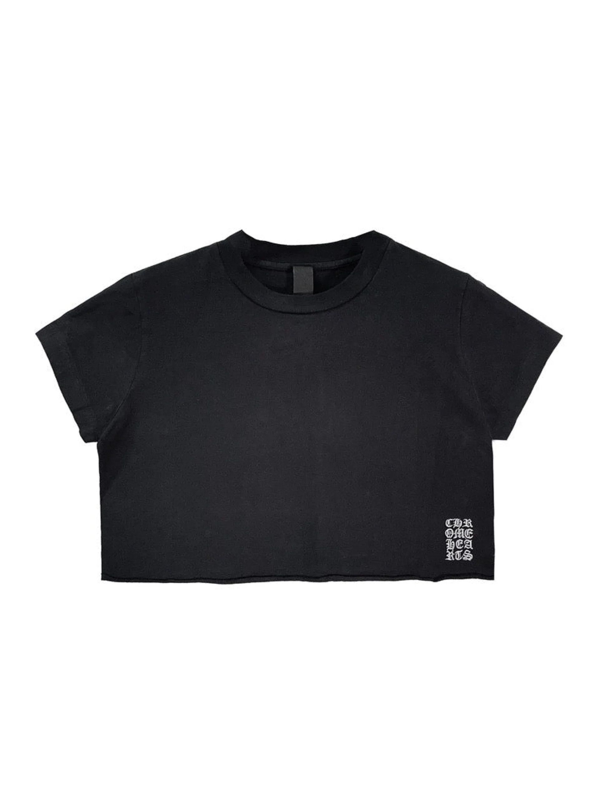Chrome Hearts Script Logo Short Sleeve Cotton Cropped T Shirt Tee Small S Size S / US 4 / IT 40 - 1 Thumbnail