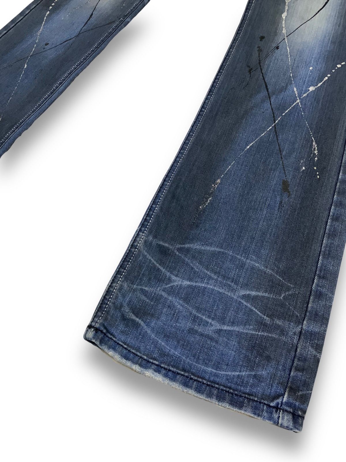If Six Was Nine Vintage Lagust Studded Paint Splatter Flare Punk Jeans Size US 30 / EU 46 - 12 Thumbnail