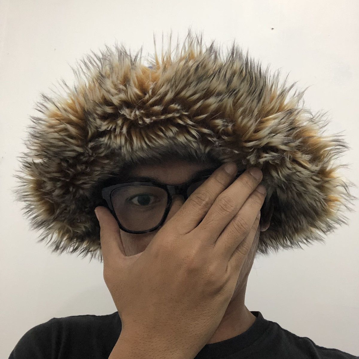Vintage Japanese Asian Hat Fur Fuzzy Flannel Winter Wind Cold Style Size ONE SIZE - 6 Thumbnail