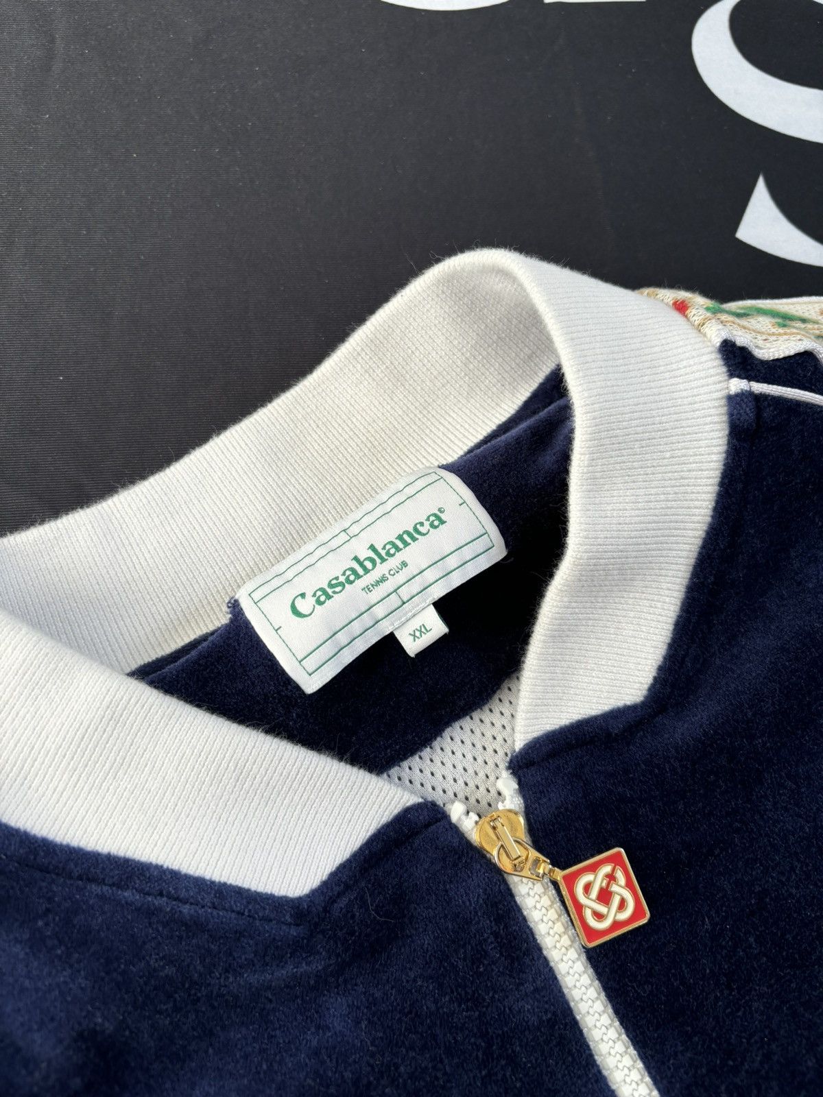 Casablanca Casablanca Blue Velour Laurel Track Jacket Size US XXL / EU 58 / 5 - 3 Thumbnail