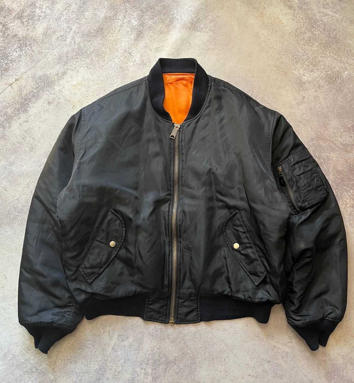 Schott MA-1 90's Fit Bomber Jacket - Black AIR90RS-BLK