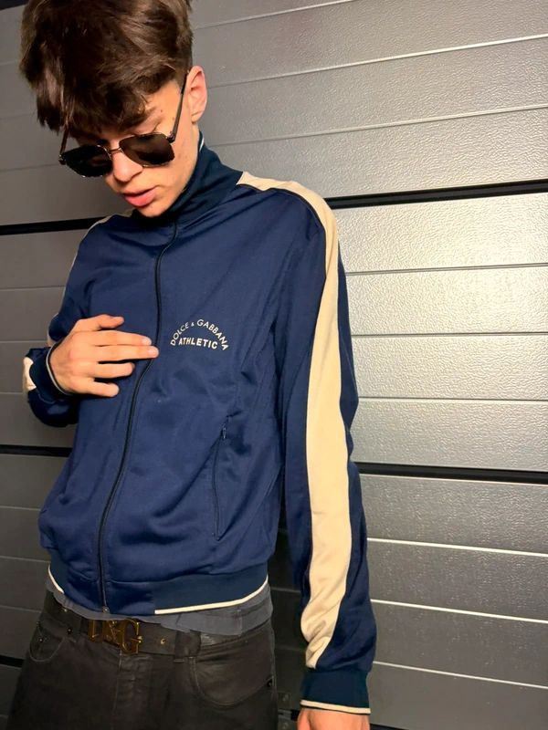 Dolce & Gabbana Vintage Dolce & Gabbana Athletic Track Jacket, Navy Size US M / EU 48-50 / 2 - 2 Thumbnail