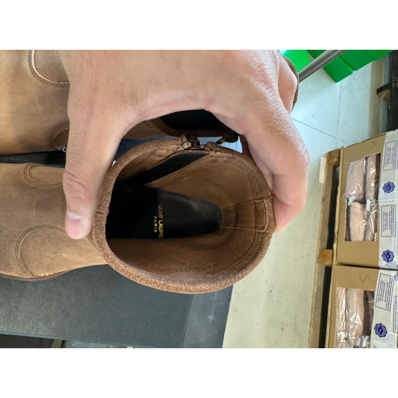 Saint Laurent Paris o1alsimx924 Q:2 / 669285 Wyatt Chelsea Suede Boots in Brown Size US 7 / EU 40 - 9 Thumbnail