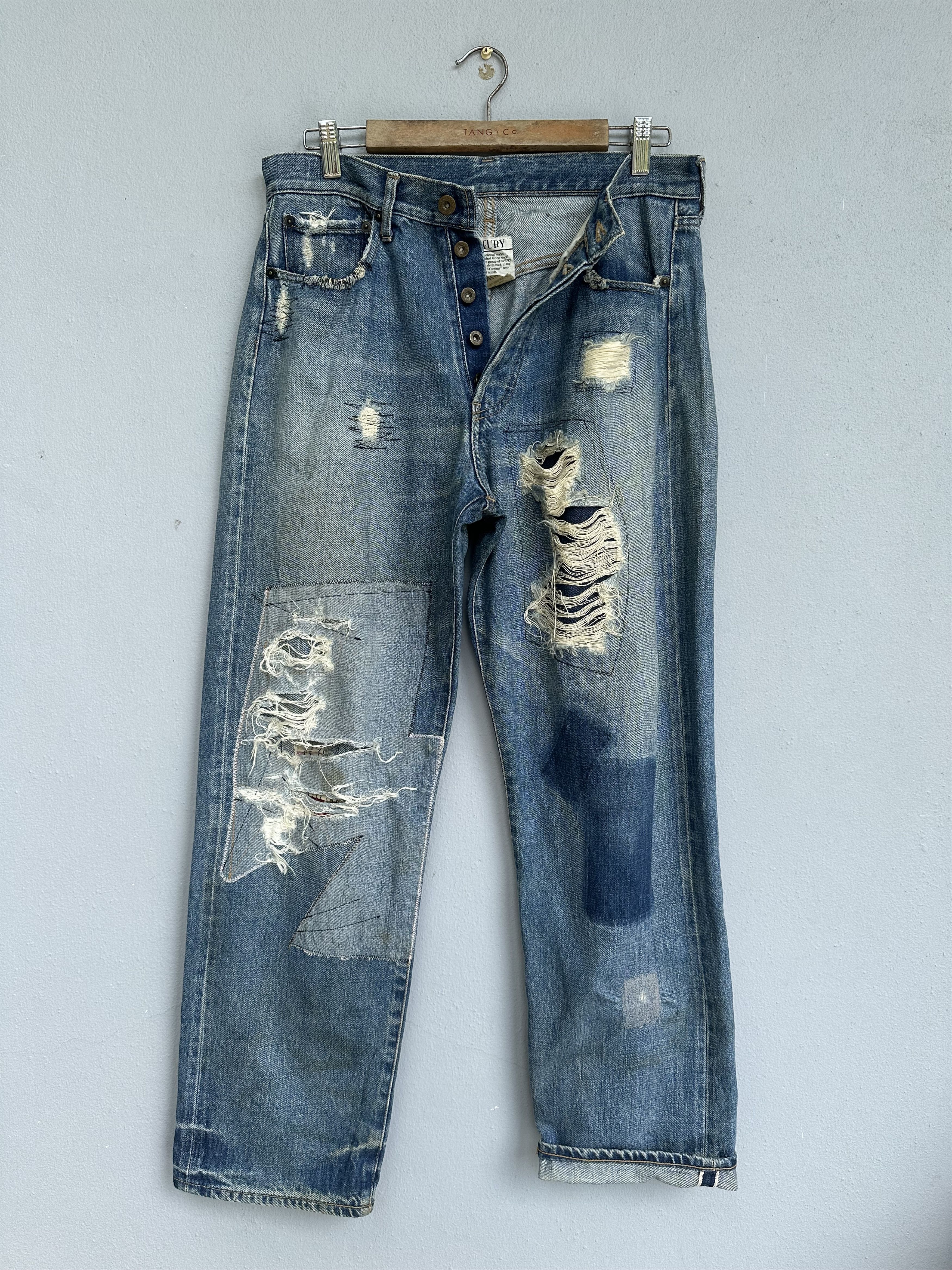 Sifury Japanese Brand Sifury Distressed Selvedge Patchwork Jeans Size US 31 - 2 Thumbnail