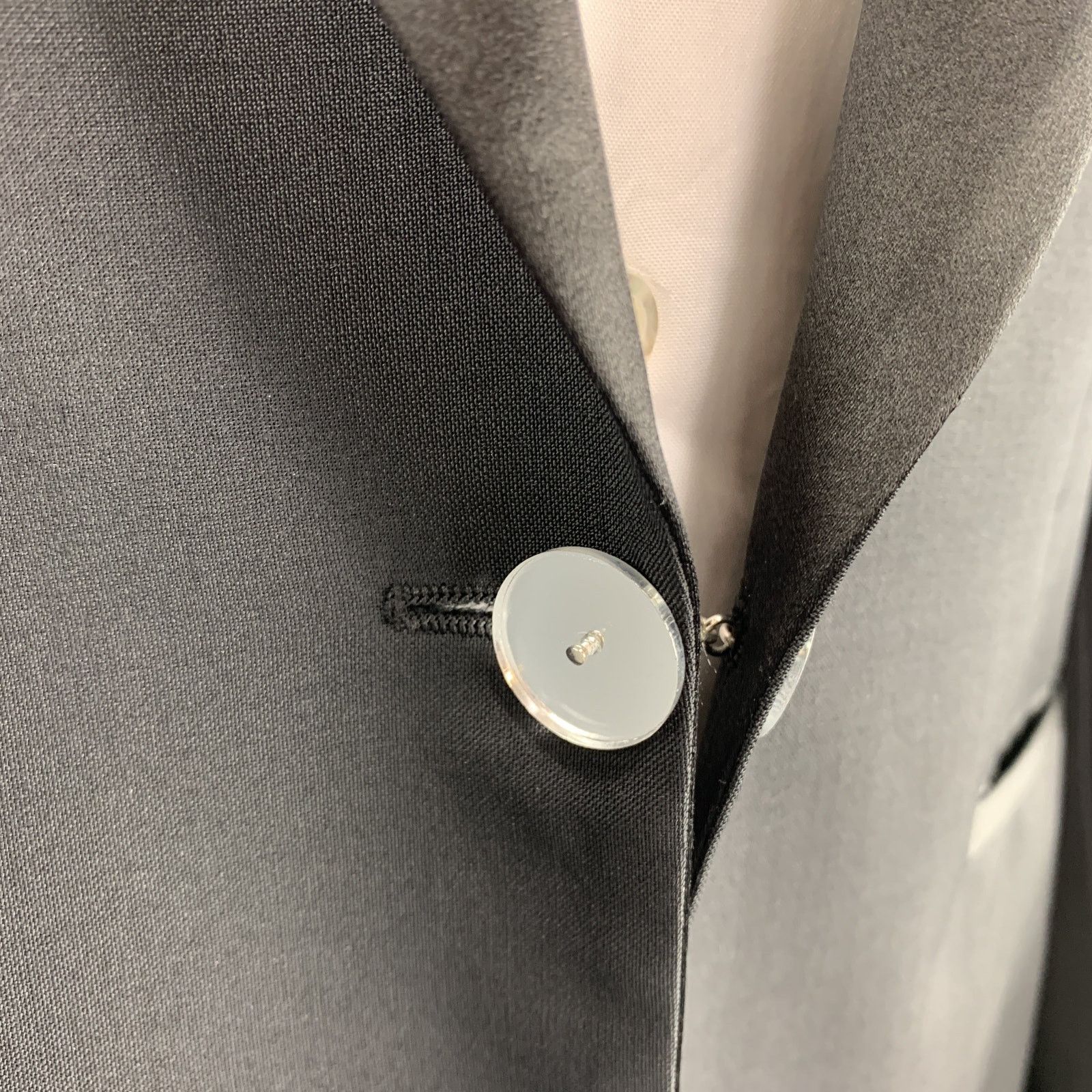 Viktor & Rolf VIKTOR & ROLF 40 Black Wool Satin Peak Lapel Tuxedo Jacket Size 40R - 5 Thumbnail