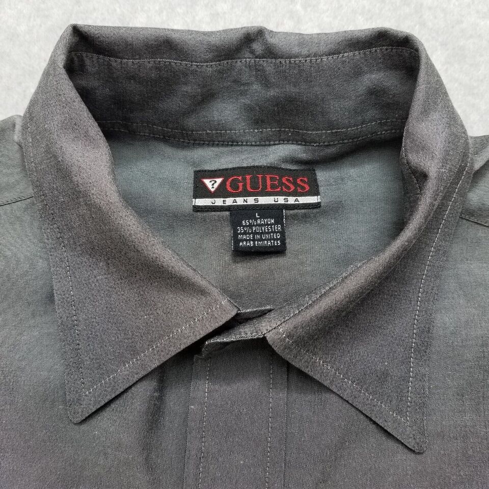 Guess GUESS Shirt Men Large Pockets Button Down Long Sleeve Size US L / EU 52-54 / 3 - 7 Thumbnail