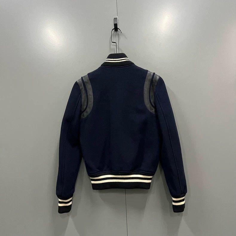 Saint Laurent Paris Saint Laurent Blue Leather Baseball Jacket-2506 Size US M / EU 48-50 / 2 - 2 Thumbnail
