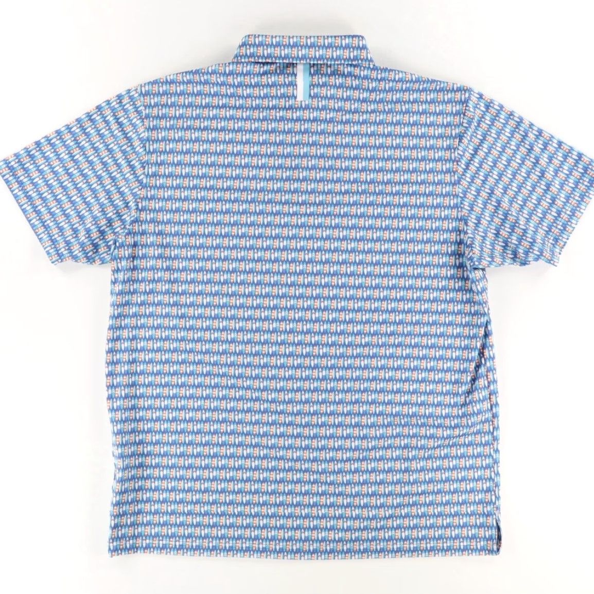 Vintage Rhoback Surfboard The Stroke Stretch Polo Shirt Blue Men's 2XL Shirt Polo Short Sleeve Collared All Over Print Regular Fit Mens Size US XXL / EU 58 / 5 - 4 Thumbnail
