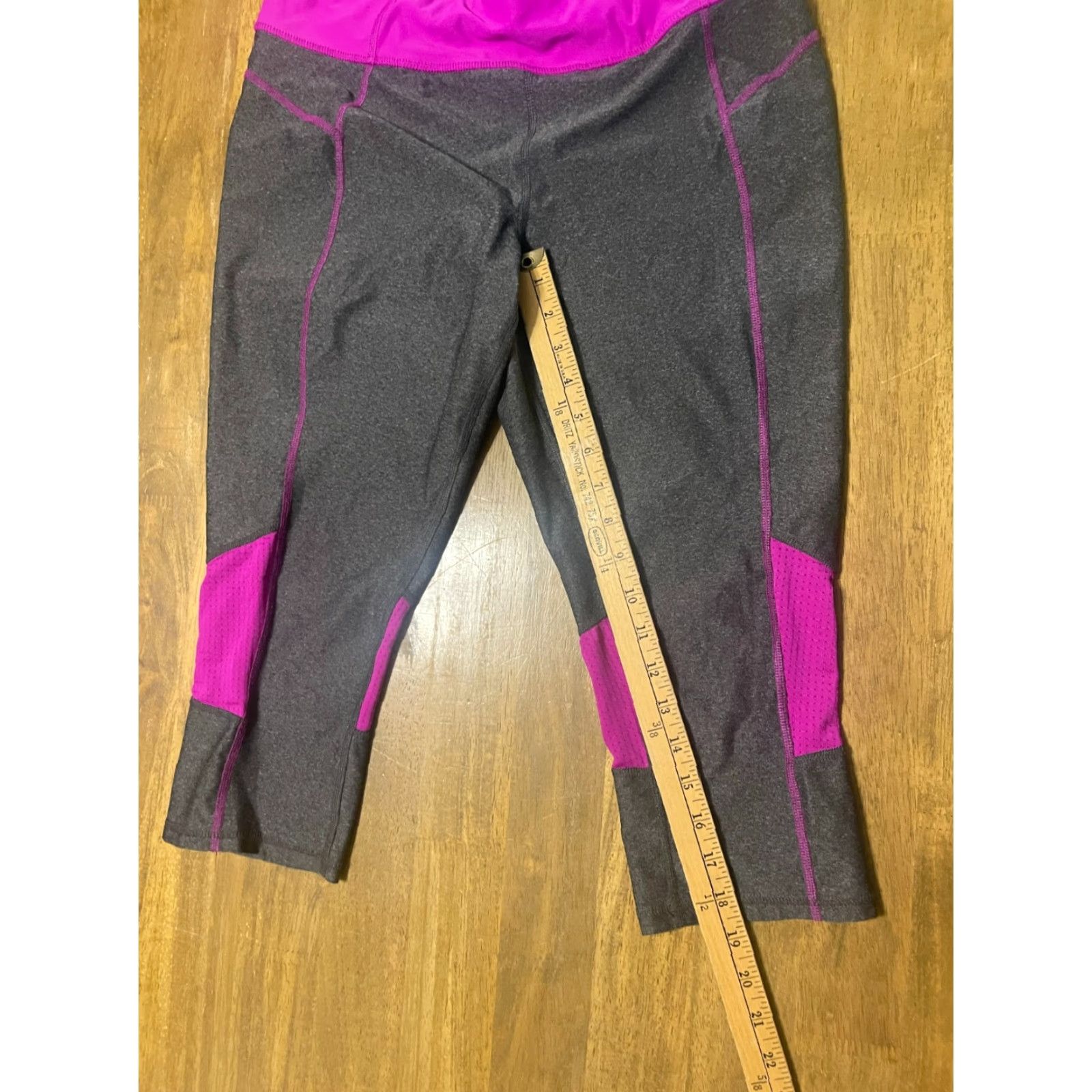 Vintage Xersion Women's Leggings Capri Purple Grey Size L Size 36" / US 14 / IT 50 - 5 Thumbnail