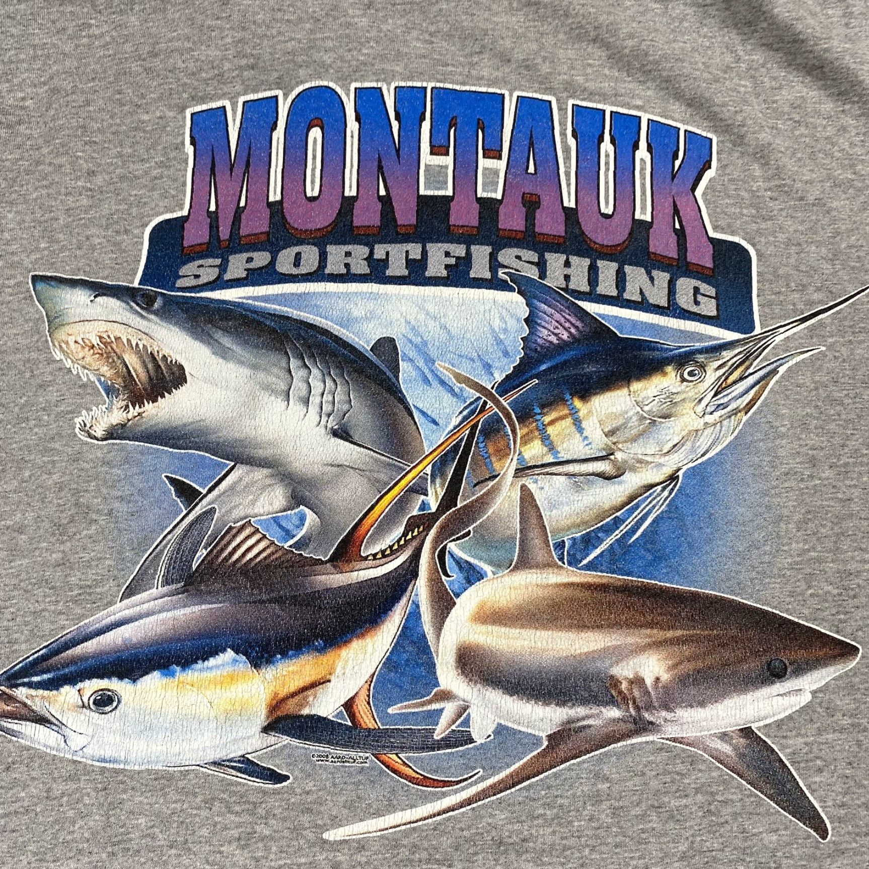 Vintage Jensen Shirt Men 3XL Gray Y2K Star Island Yacht Club Montauk Hamptons Sportfishing Long Sleeve Size US XXL / EU 58 / 5 - 8 Thumbnail