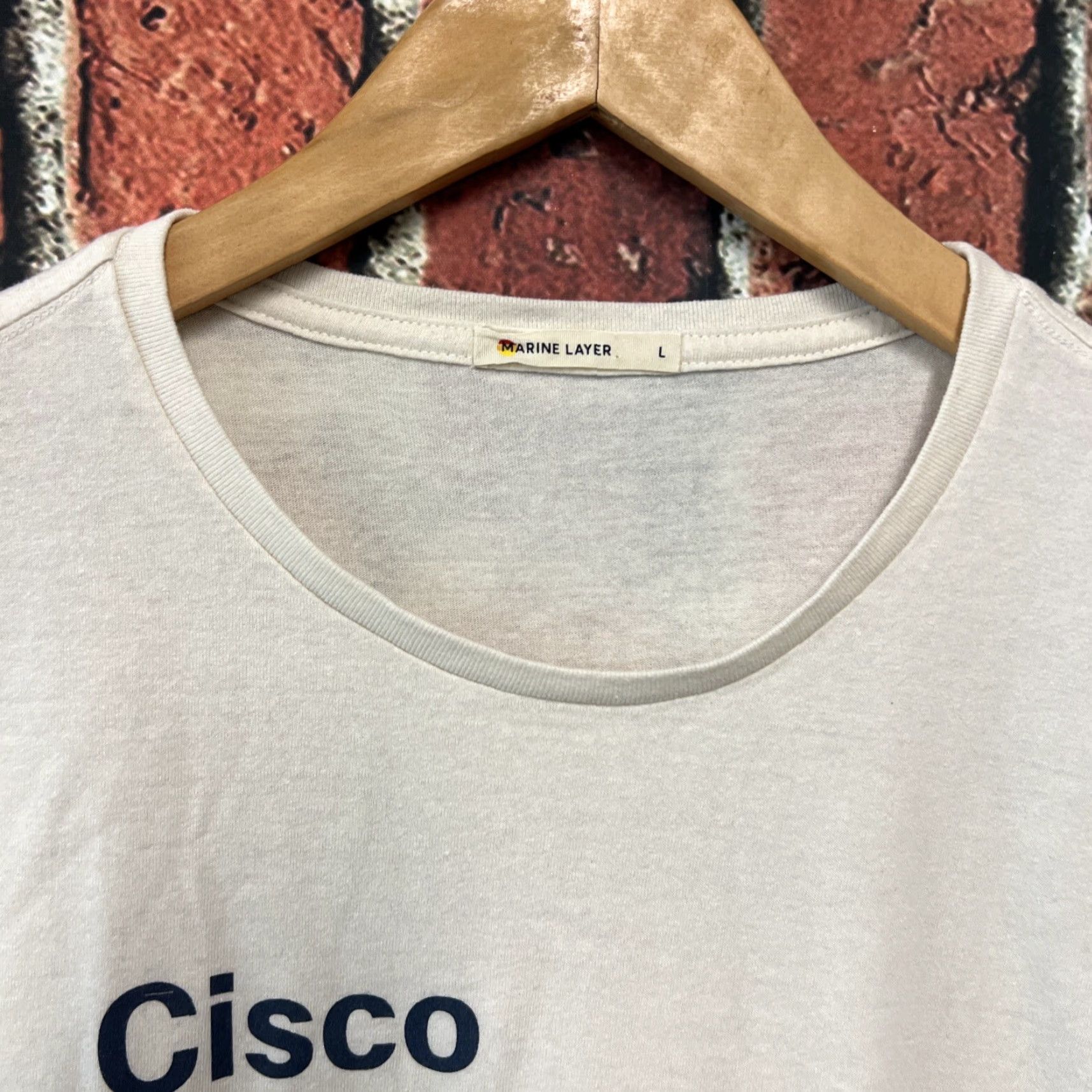 Marine Layer Marine Layer T-Shirt Mens Large Cisco Striped Multicolor Crew Neck Short Sleeve Cotton Modal Polyester Logo L Mens Size US L / EU 52-54 / 3 - 2 Thumbnail
