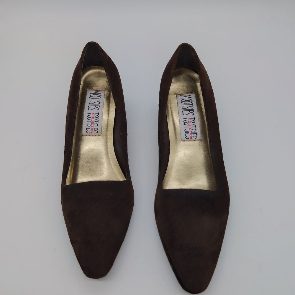 Vintage Mootsie's Tootsies Sz 10 Brown Suede Heels with Pointed Toe Size US 10 / IT 40 - 4 Thumbnail