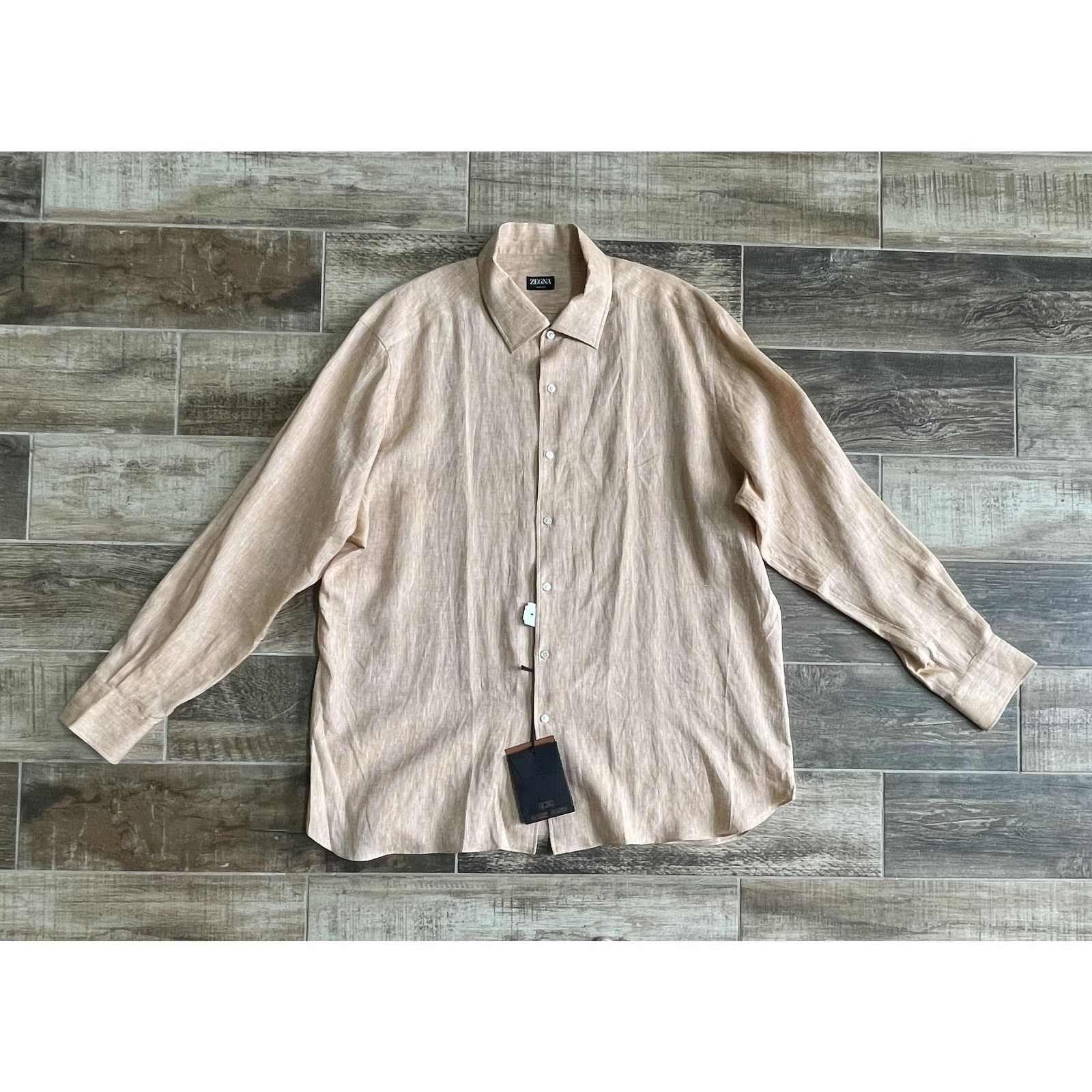 $1,095 NWT Zegna Oasi Lino Linen Shirt Button Front 58/3XL