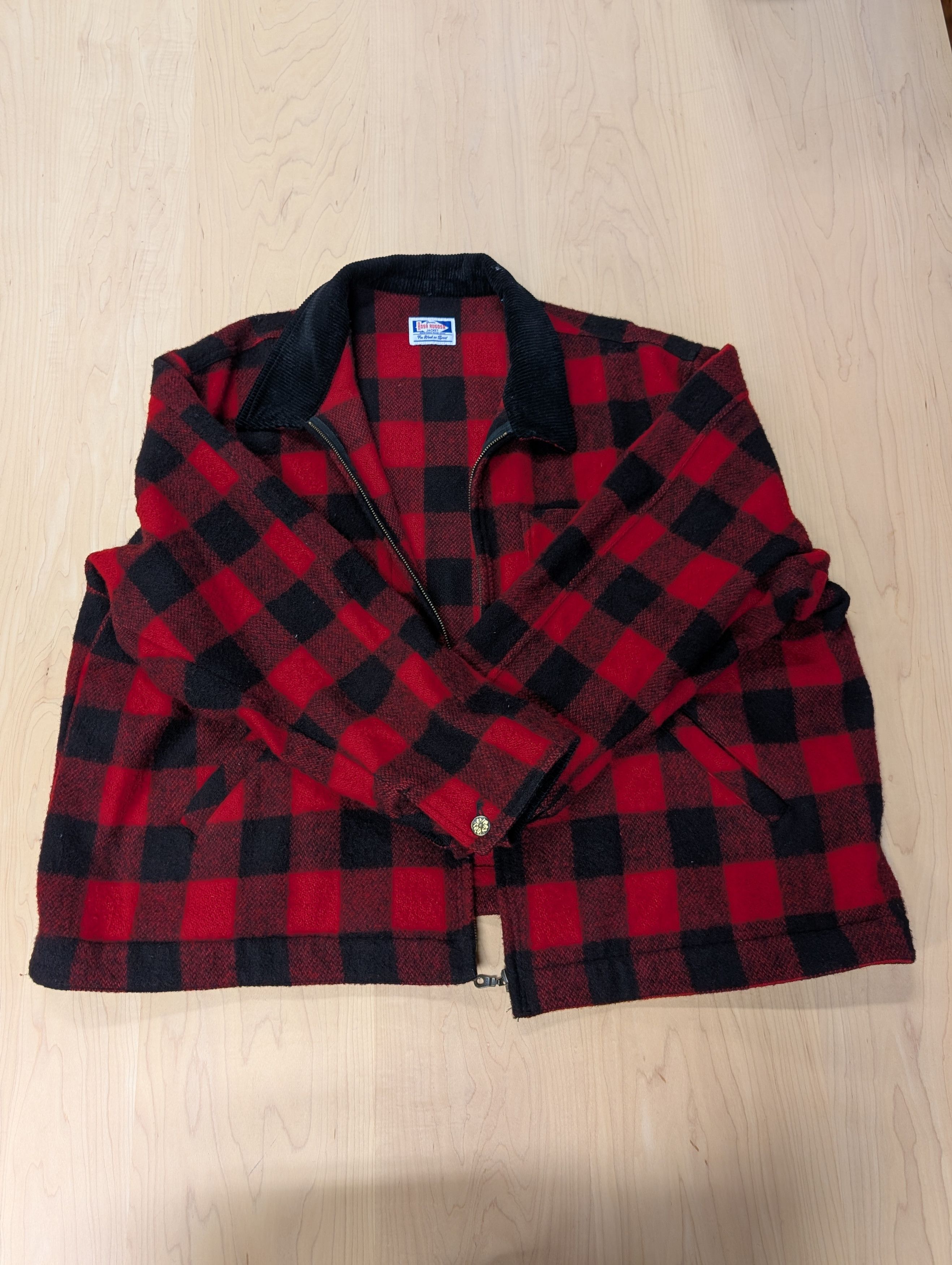 Rosa Rugosa Red & Black Wool Plaid Jacket