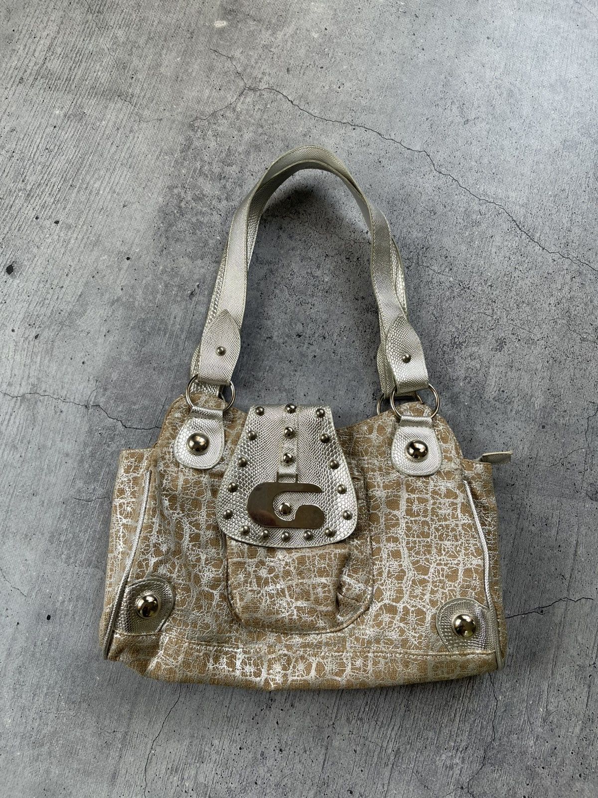 Guess Vintage Archival Rare Gold Guess STYLE Handbag Y2K Size ONE SIZE - 2 Thumbnail
