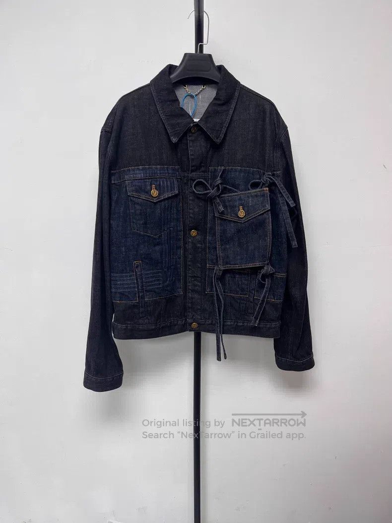 Louis Vuitton Bow color-block single-breasted denim jacket