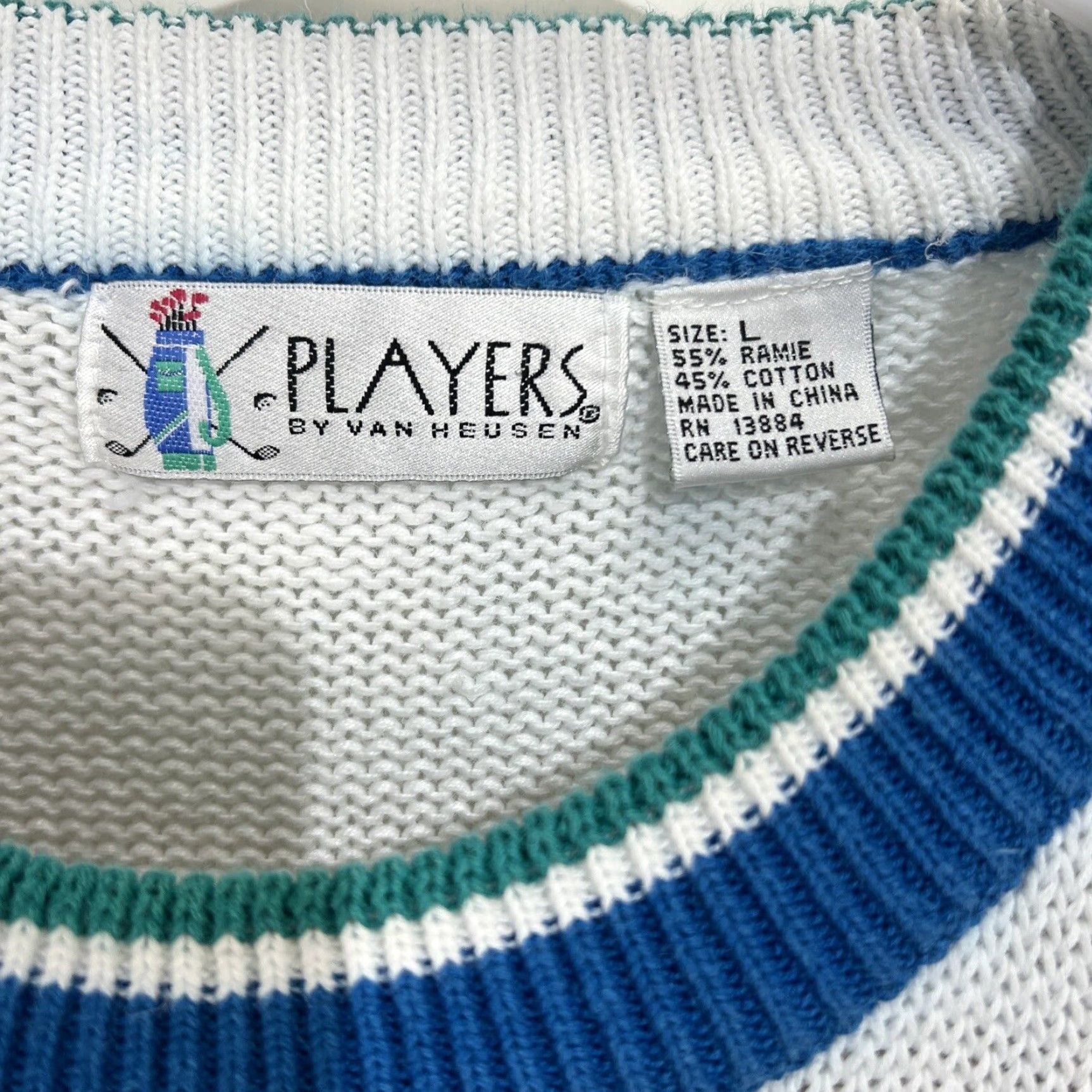 Van Heusen VINTAGE Van Heusen Players Pullover Sweater Knit Golf Sz Large Raime Cotton Mens Size US L / EU 52-54 / 3 - 2 Thumbnail