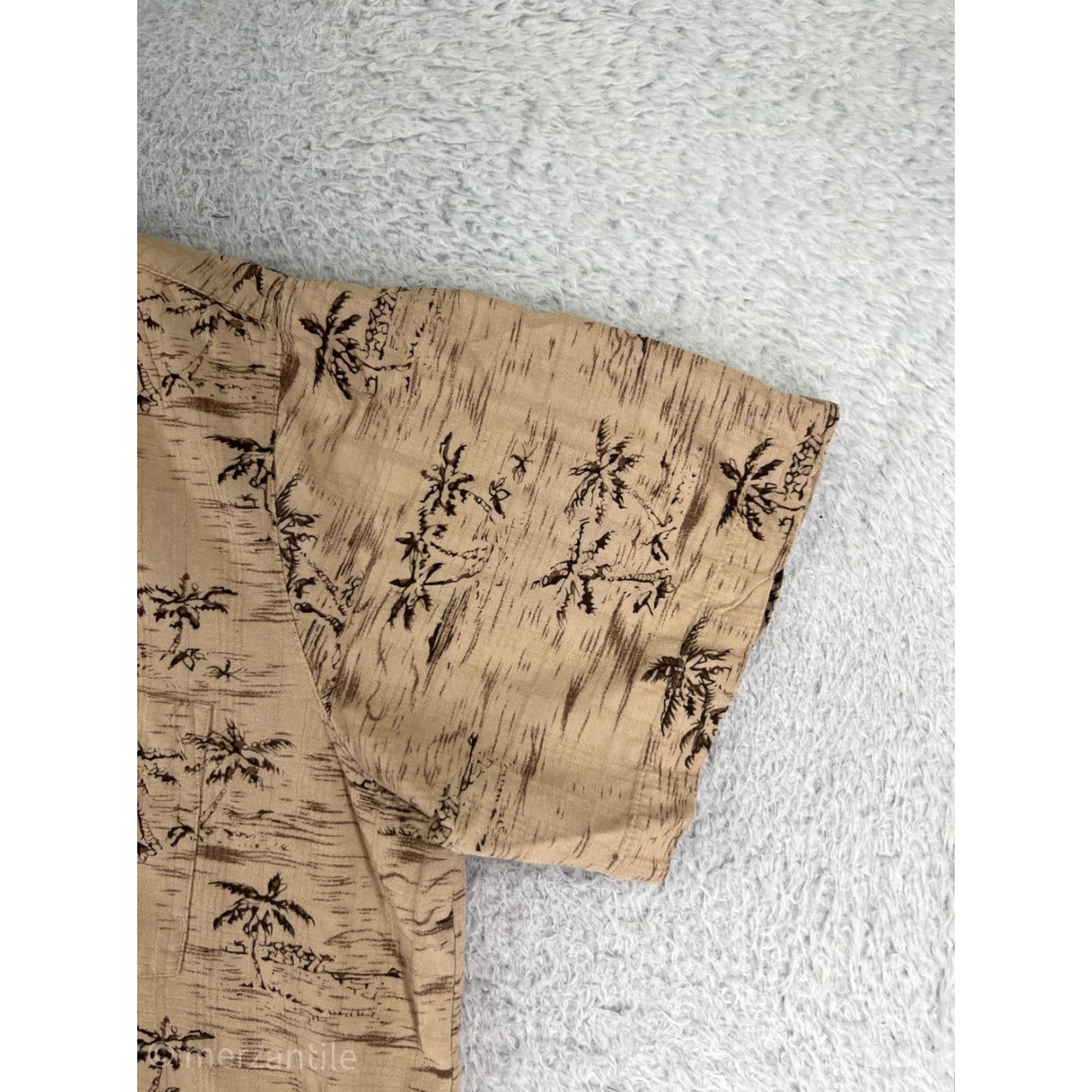 Sideout Sideout Shirt Mens L Beige Hawaiian Palm Island Print Aloha Floral Beach Summer Hawaiian 90s? Size US L / EU 52-54 / 3 - 2 Thumbnail