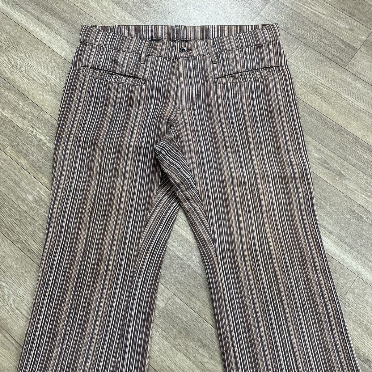 Tete Homme 2000s Tete Homme Issey Miyake Striped Lgb Style Flared Jeans Size US 33 - 2 Thumbnail