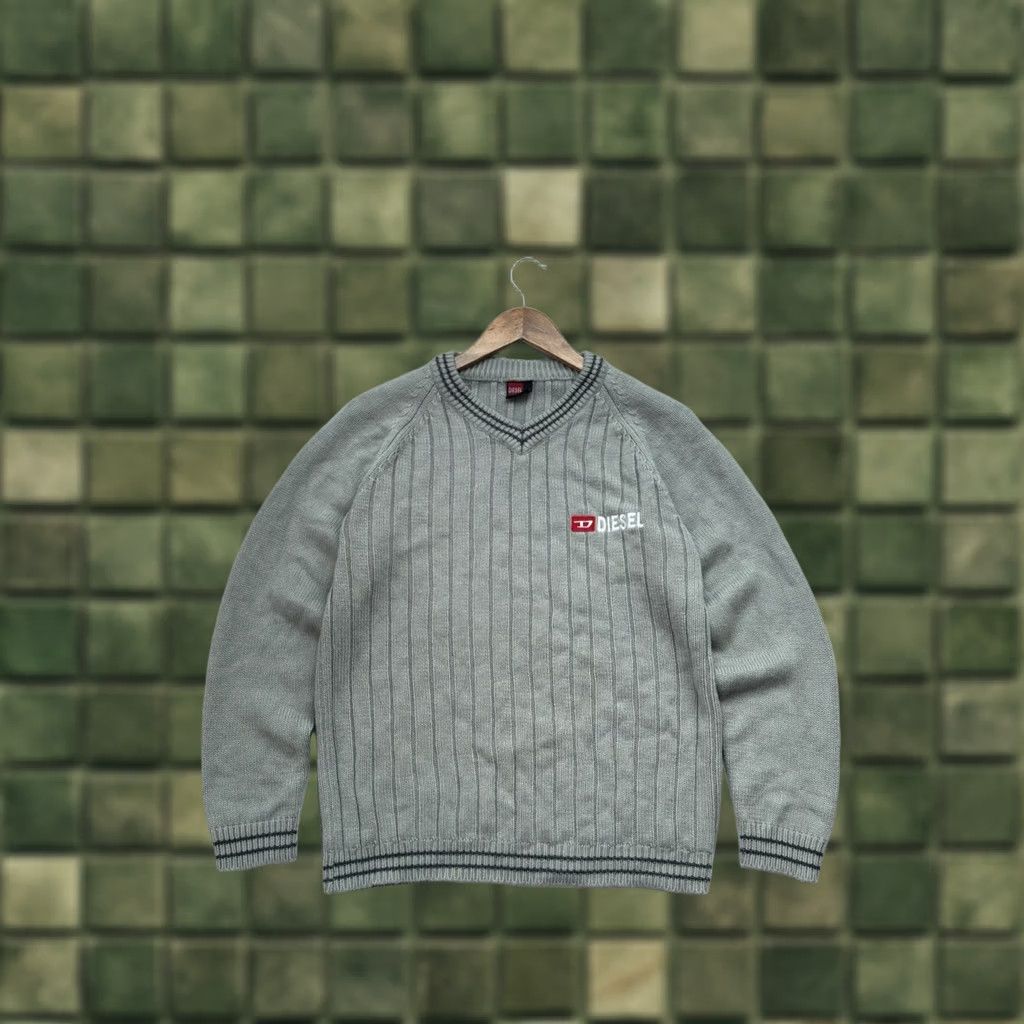 Diesel VINTAGE Diesel Knitted Embroidered Logo Gray Sweater M Men Size US M / EU 48-50 / 2 - 1 Thumbnail