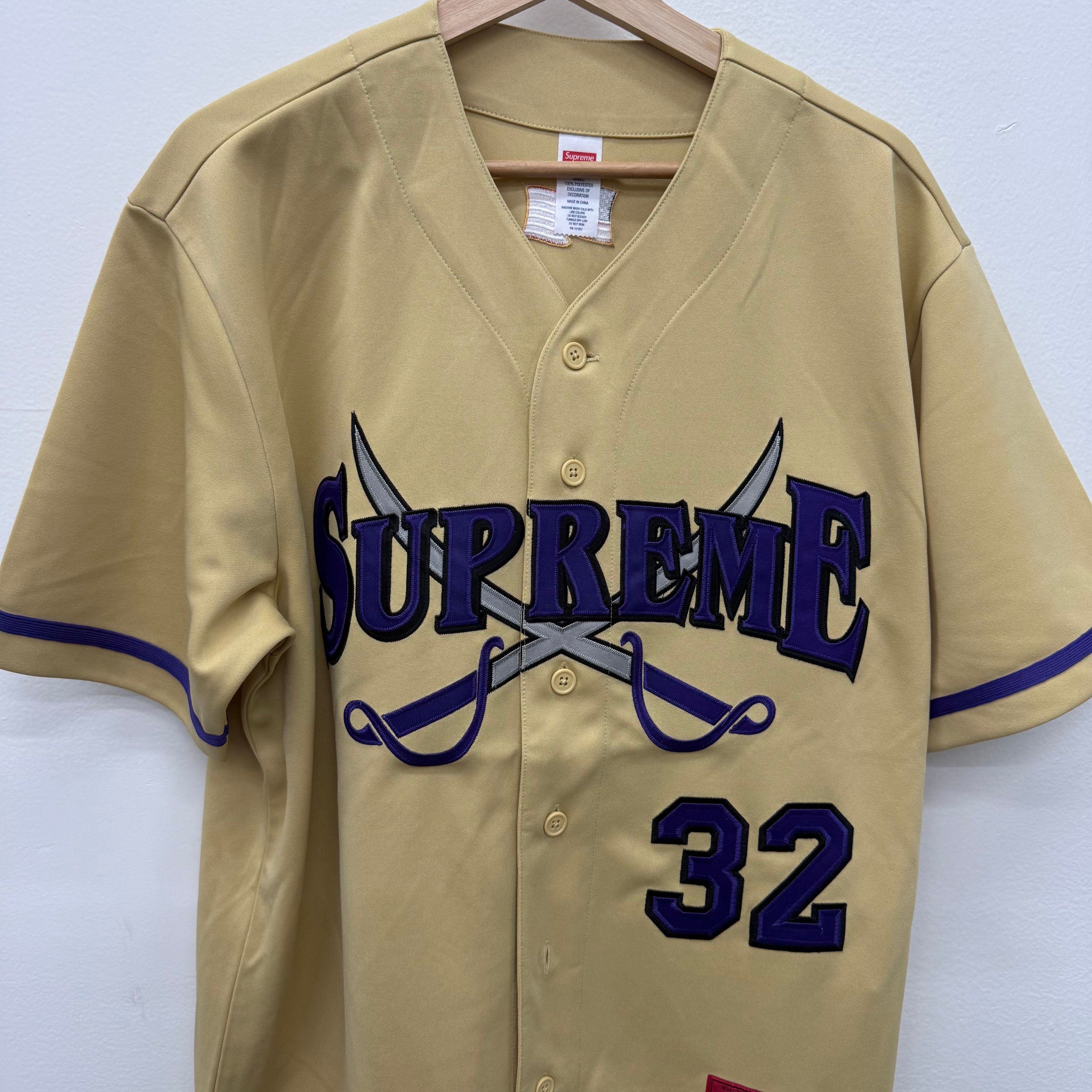 Supreme Supreme Swords Gold Purple Baseball Jersey - Size M Size US M / EU 48-50 / 2 - 3 Thumbnail