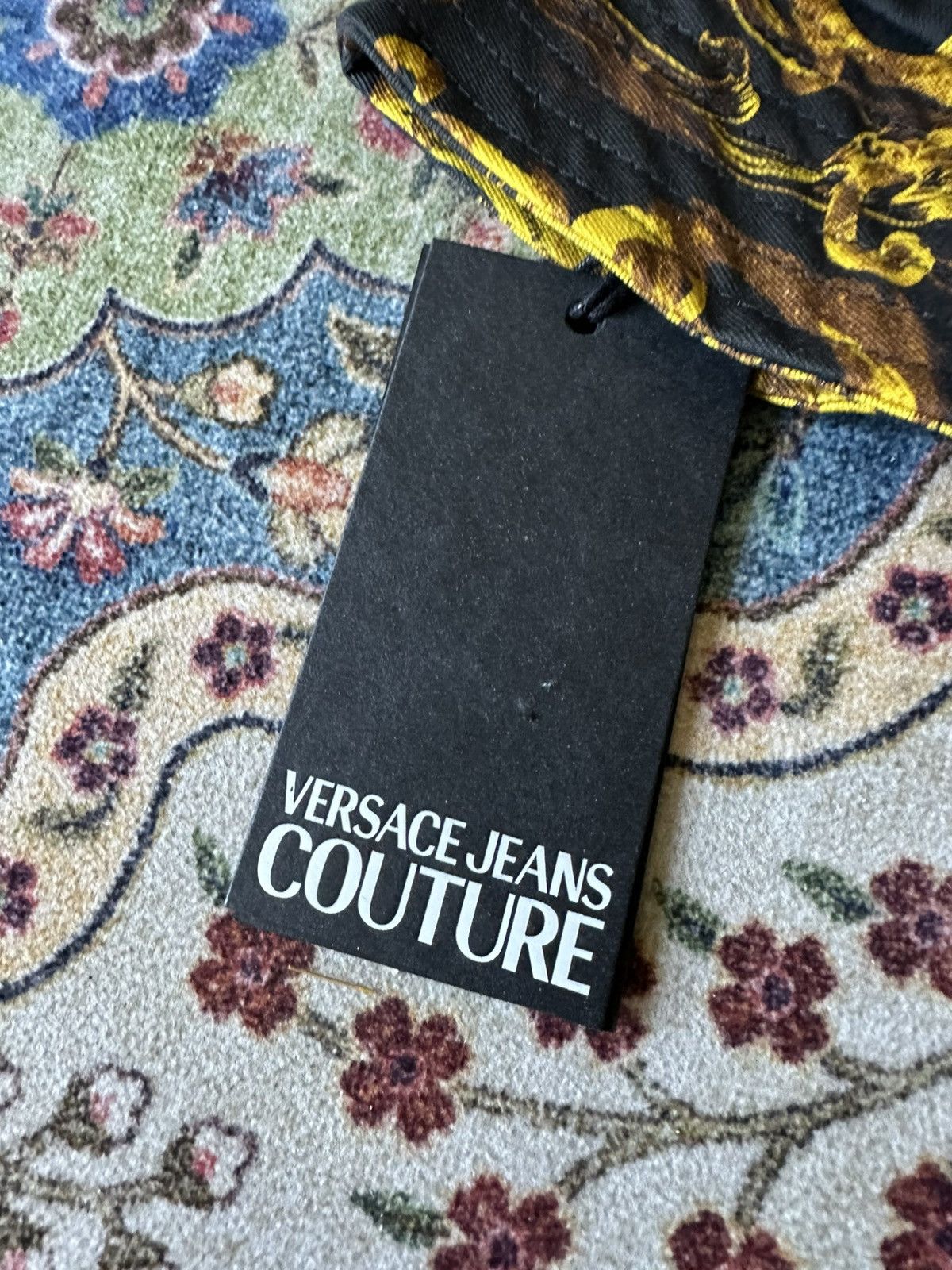 NEW VERSACE JEANS COUTURE “BAROCCO” BUCKLE HAT / PANAMA