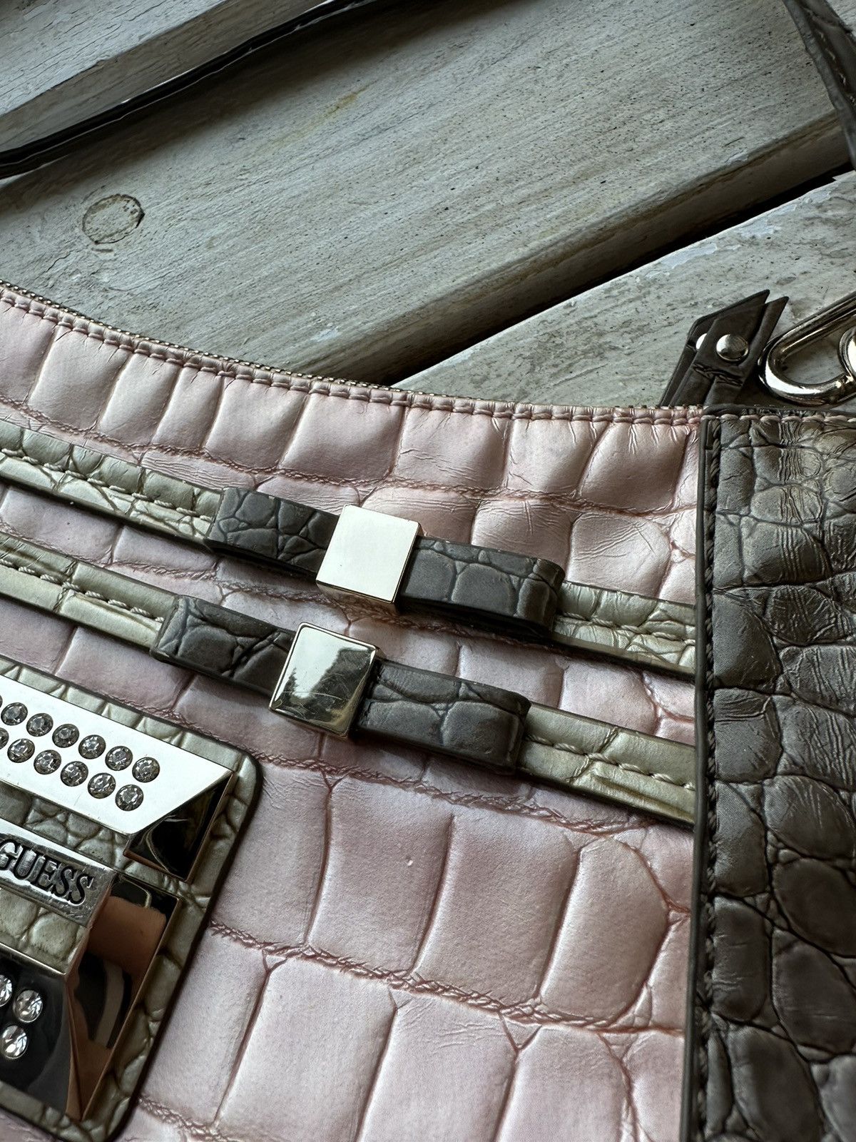 Guess × Japanese Brand 🚨Y2K Guess monogram Pink Avant-Garde Japan style hand bag Size ONE SIZE - 5 Thumbnail