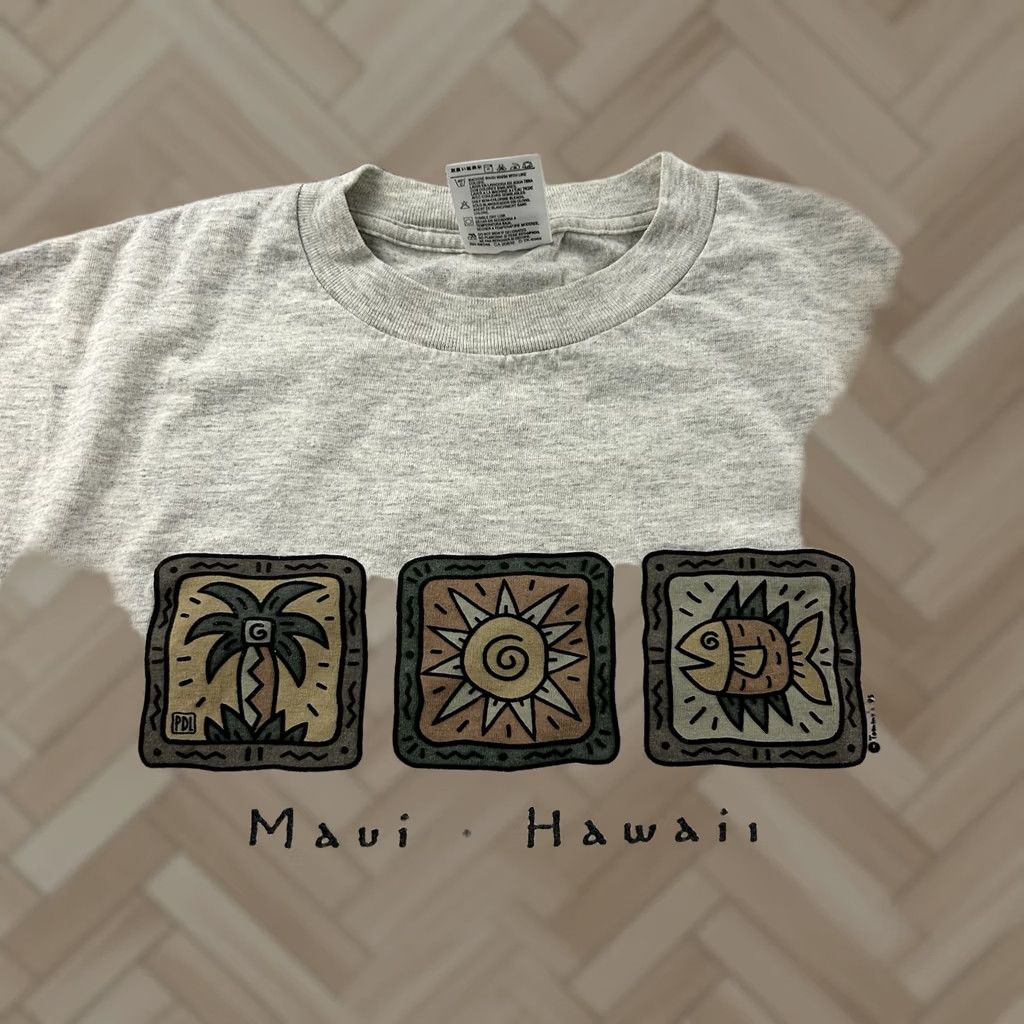 Tultex VINTAGE Maui Hawaii Short Sleeve T Shirt Men's XL Gray Size US XL / EU 56 / 4 - 1 Thumbnail