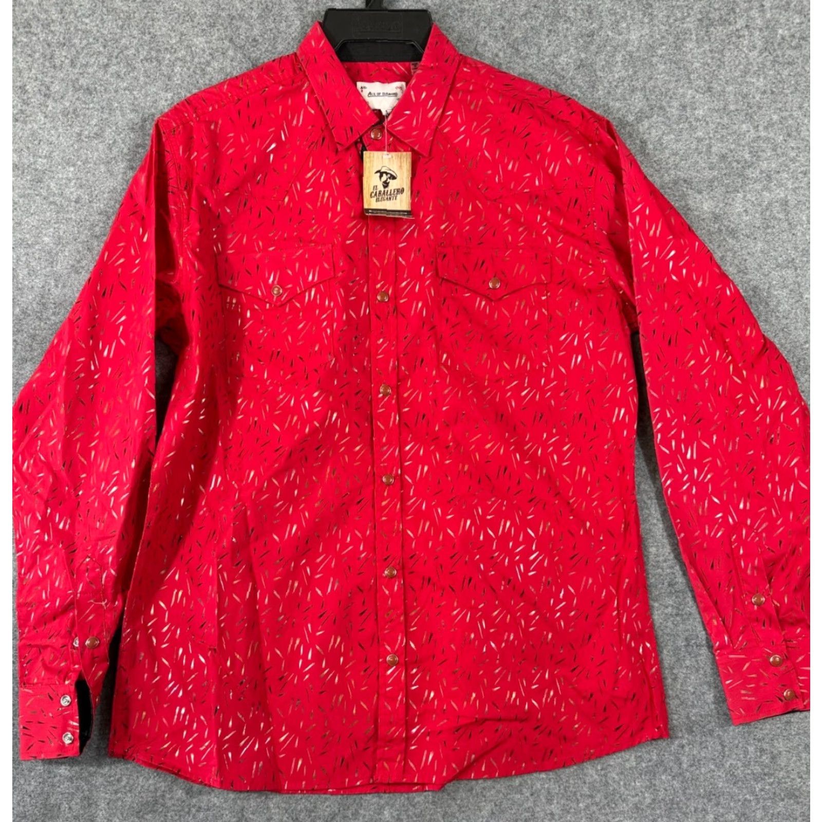 Vintage ACE OF DIAMOND Western Shirt Mens L Red Geometric Pearl Snap NWT Size US L / EU 52-54 / 3 - 2 Thumbnail