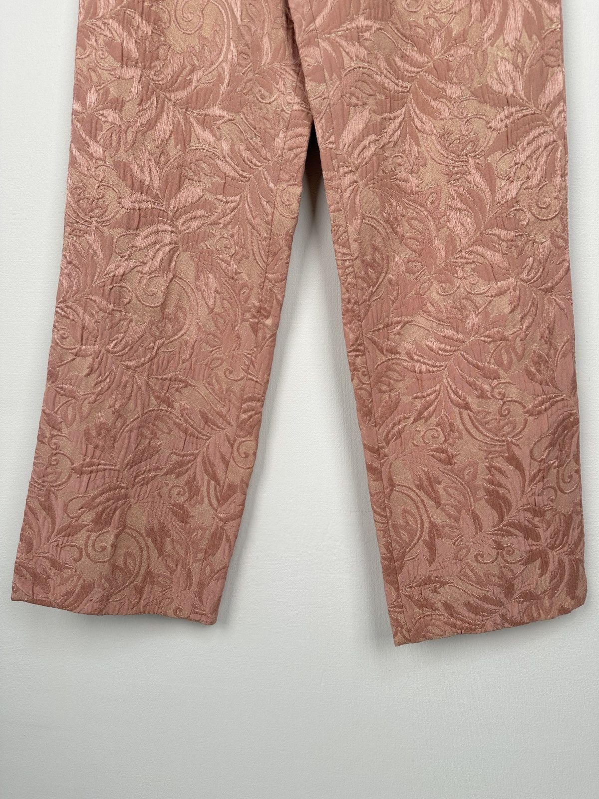 Blumarine BLUMARINE Wool Silk Floral Jacquard Pink Pants size 46 Size 32" / US 10 / IT 46 - 4 Thumbnail