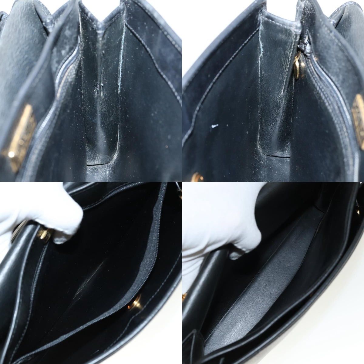 Dior DIOR Hand Bag Leather Black Gold Size ONE SIZE - 12 Thumbnail