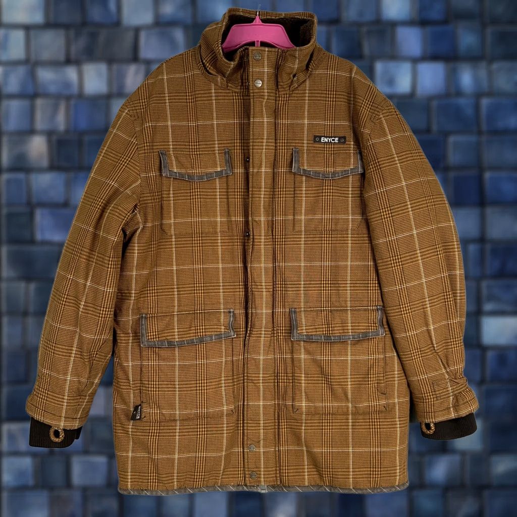 Enyce Enyce Jacket Mens 2XL Brown Plaid Sherpa Lined Winter Parka Coat Hip Hop Y2K Jacket Size US XXL / EU 58 / 5 - 1 Thumbnail